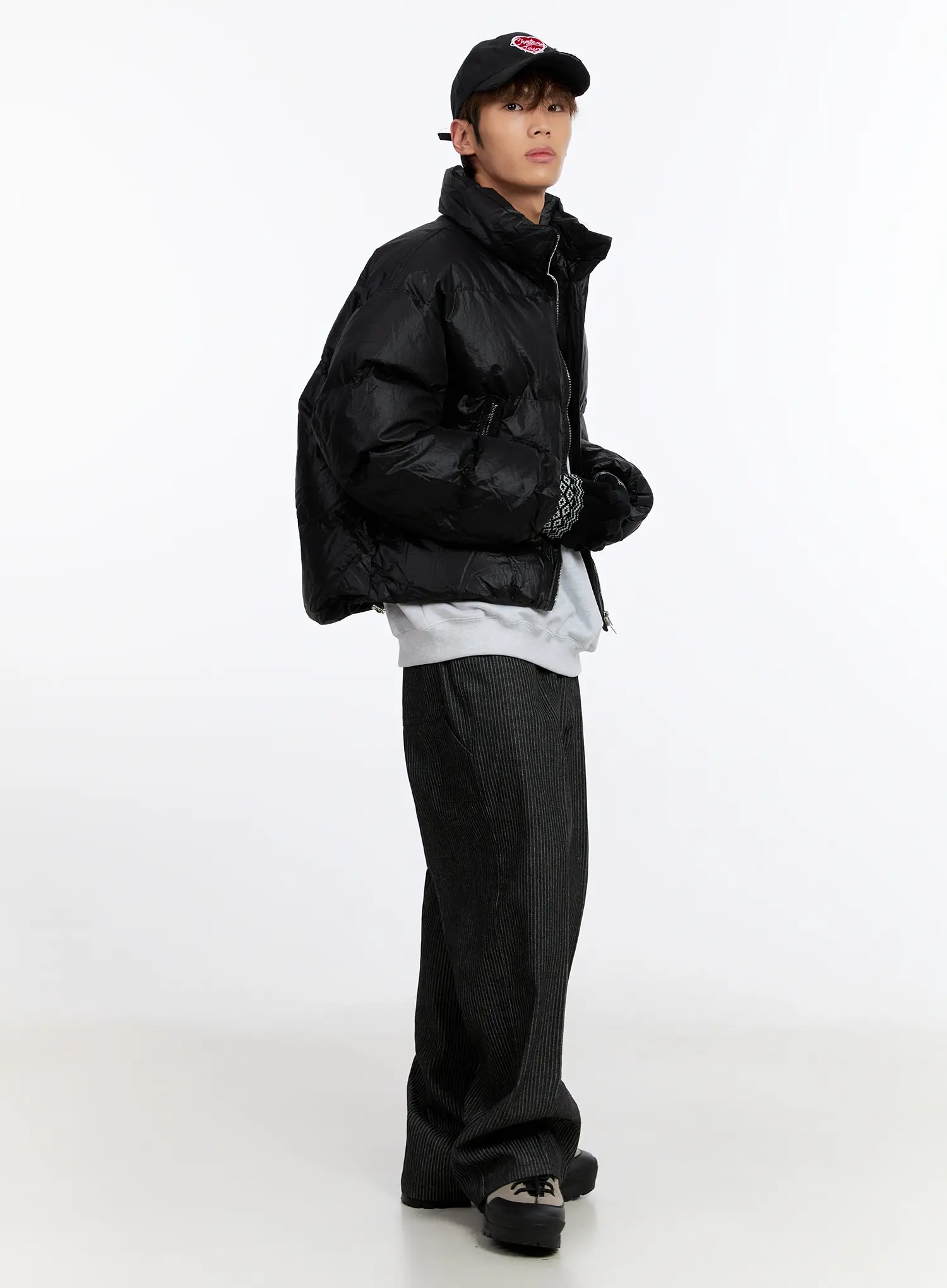 Men's Puffer Jacket (Black) IN524 - Image 2
