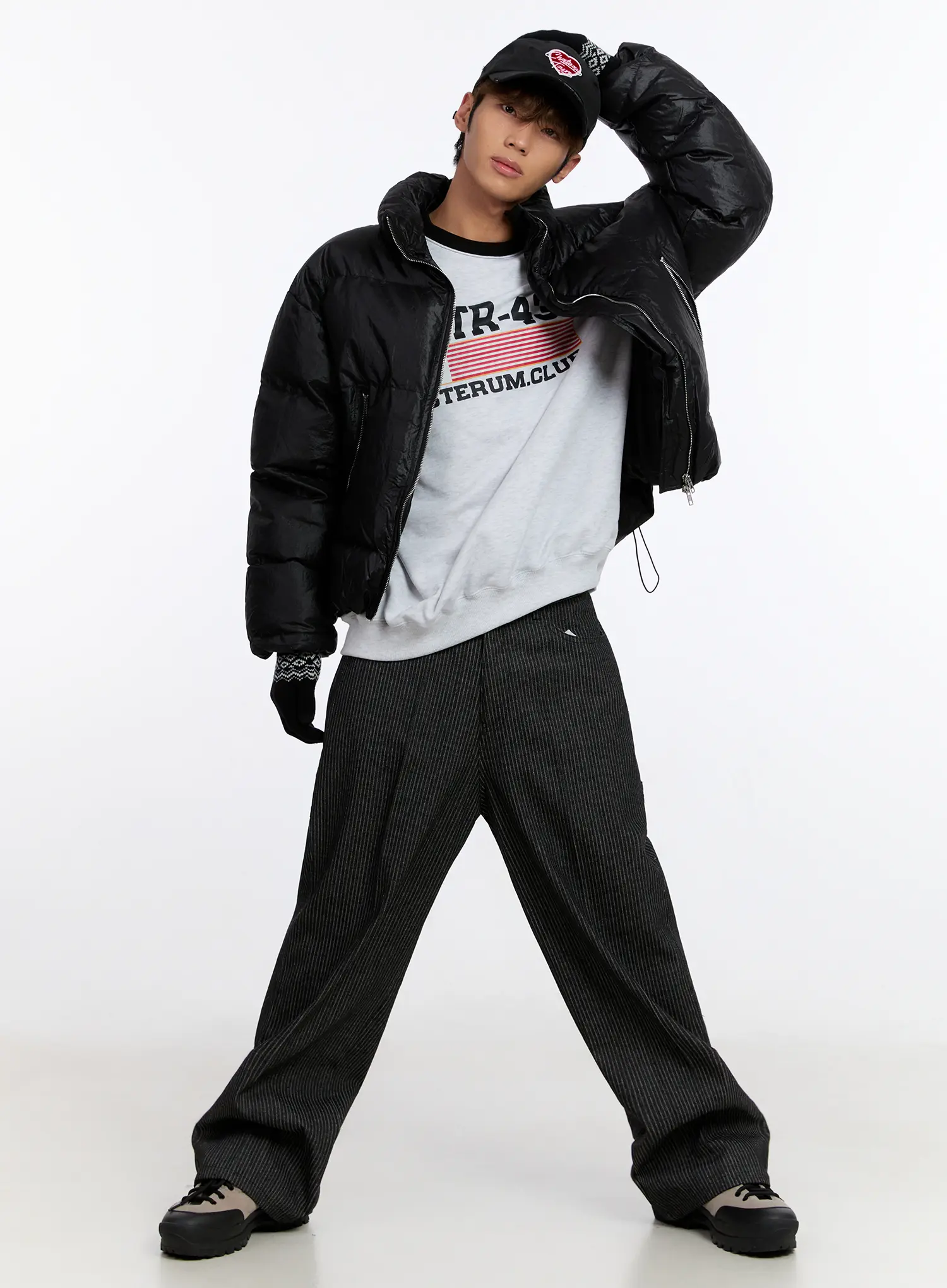 Men's Puffer Jacket (Black) IN524 - Image 9