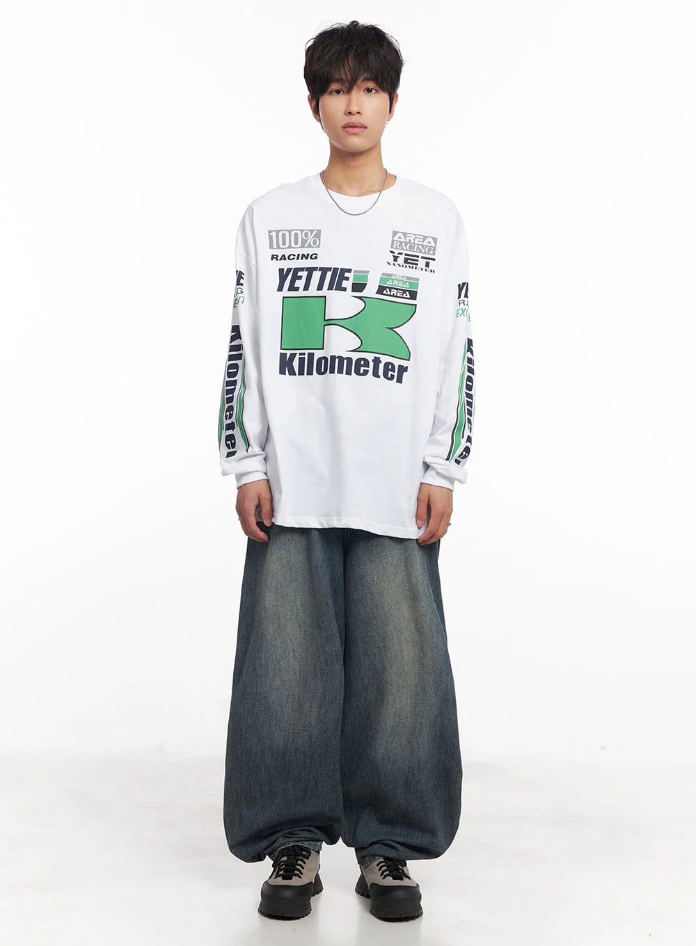Men's Racer Graphic Long-Sleeve Top IY508 - Image 8
