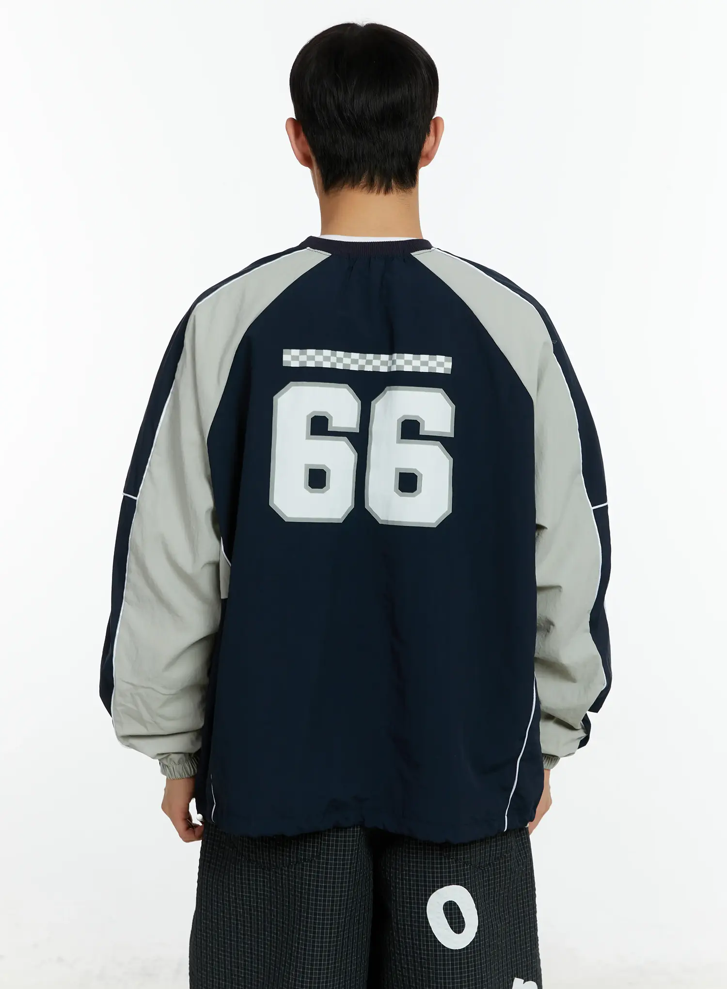 Men's Racing Nylon Colorblock Drawstring Sweatshirt IF511 - Image 5