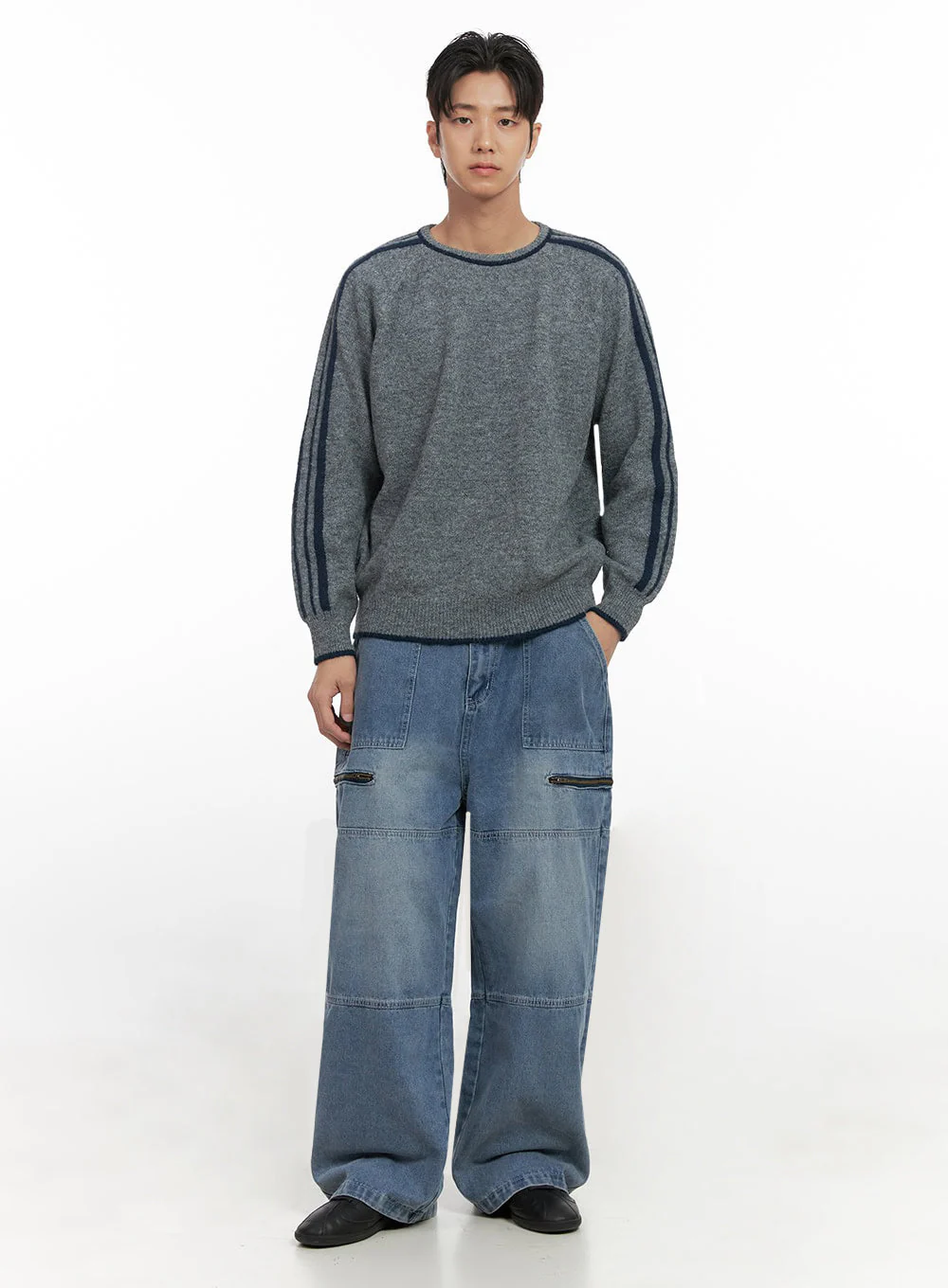 Men's Raglan Knit Long Sleeve ID406 - Image 2