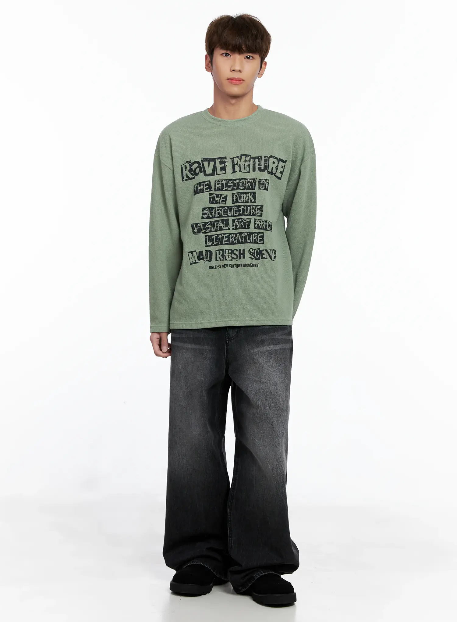 Men's Rave Future Graphic Knit Sweater IO502 - Image 6