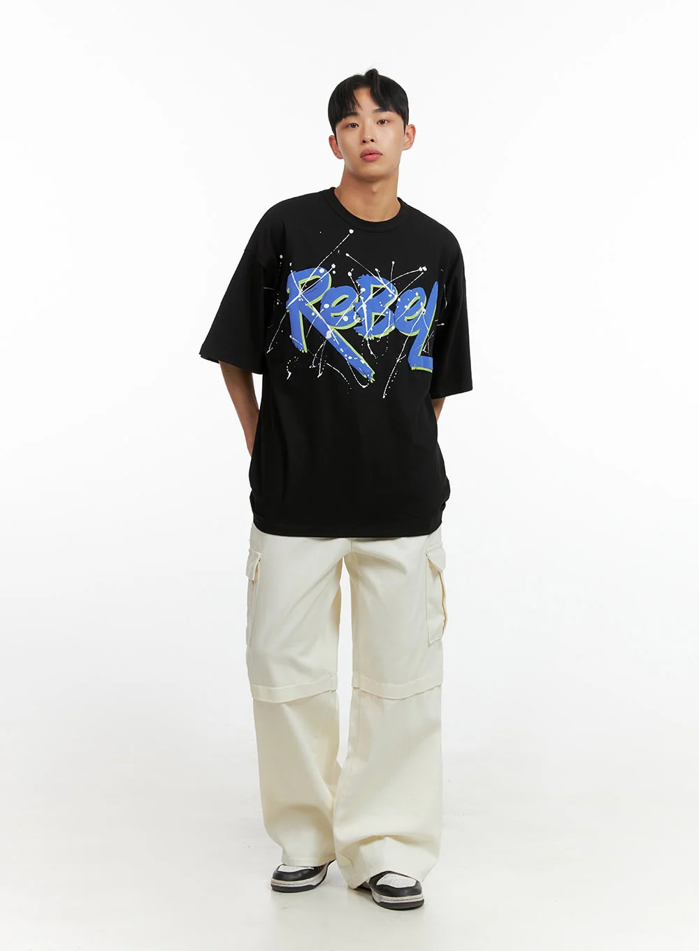 Men's Rebel Oversized Graphic T-Shirt IU412 - Image 3