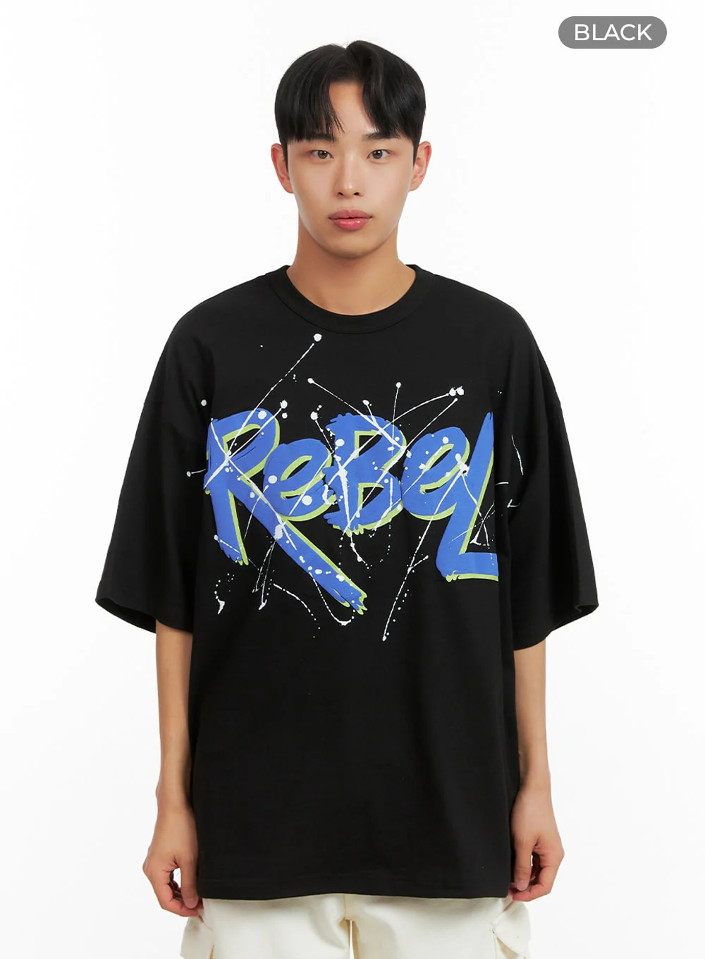Men's Rebel Oversized Graphic T-Shirt IU412 - Image 9
