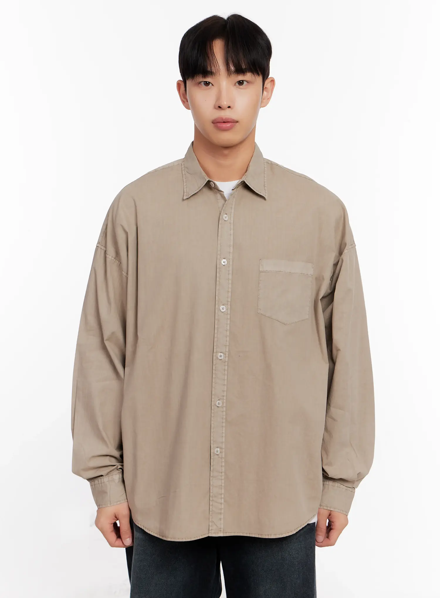Men's Relaxed Fit Blue Cotton Shirt IO528 - Image 14