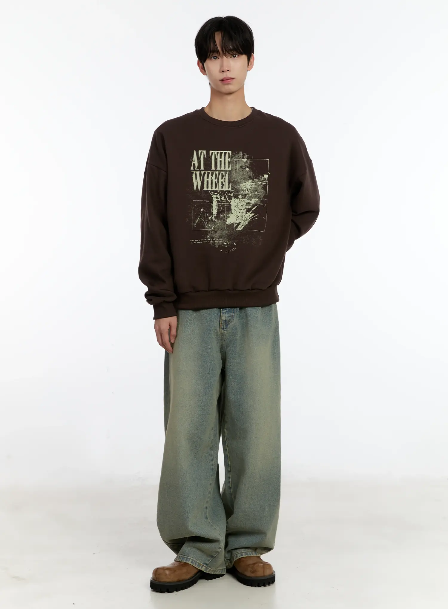 Men's Relaxed Fit Wide-Leg Jeans (Blue) ID502 - Image 8