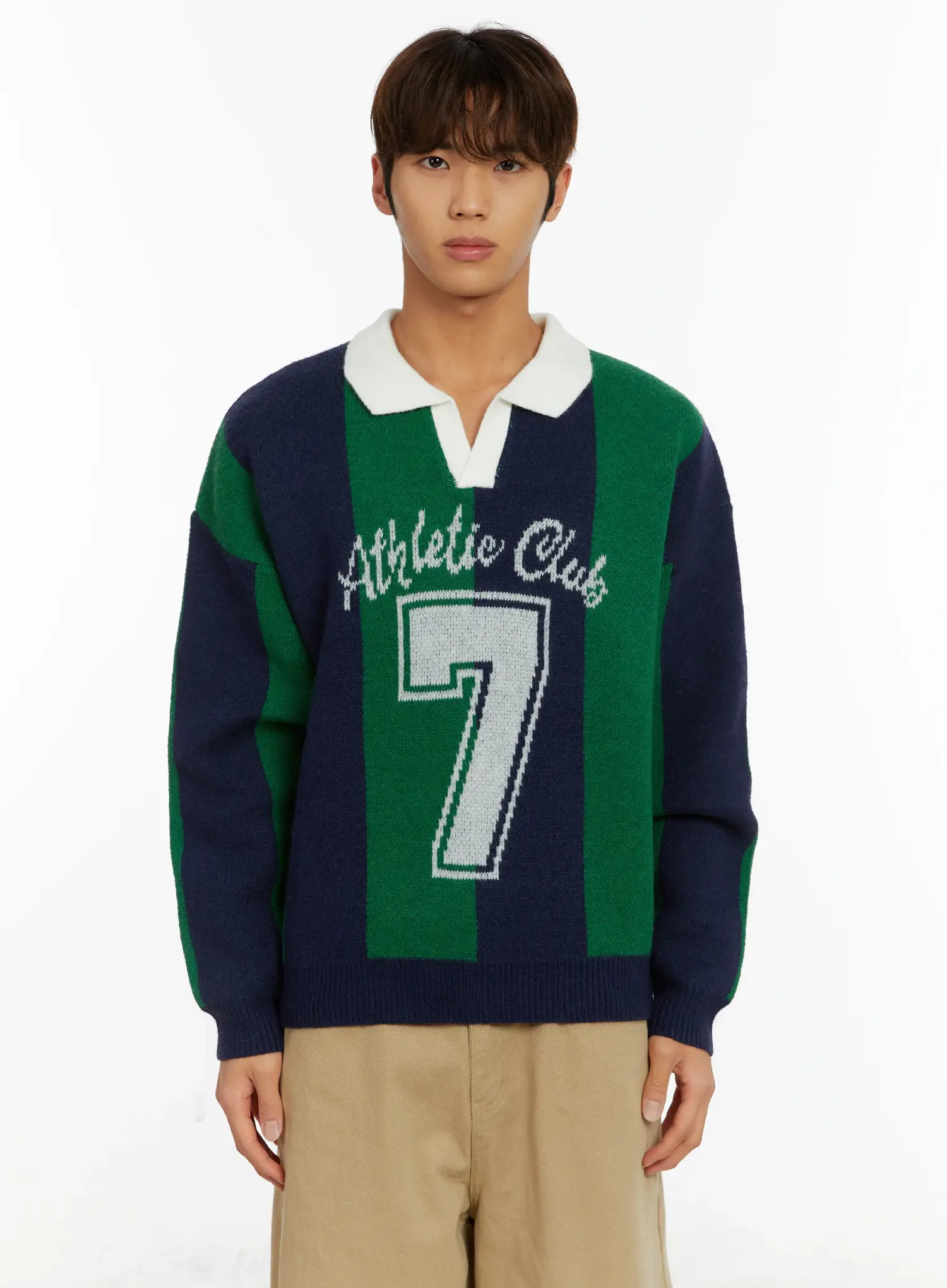 Men's Retro Athletic Club Knit Sweater ID523 - Image 13