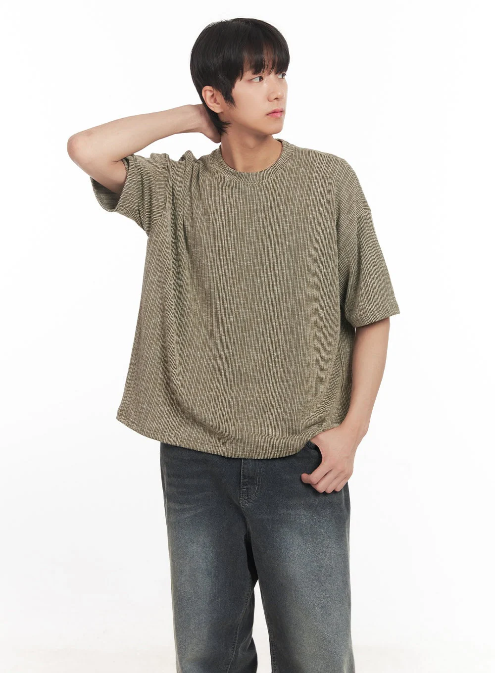 Men's Ribbed Crewneck Tee IA511 - Image 3