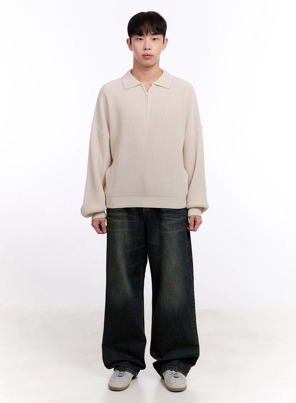 Men's Ribbed Half-Zip Sweater IM512 - Image 10