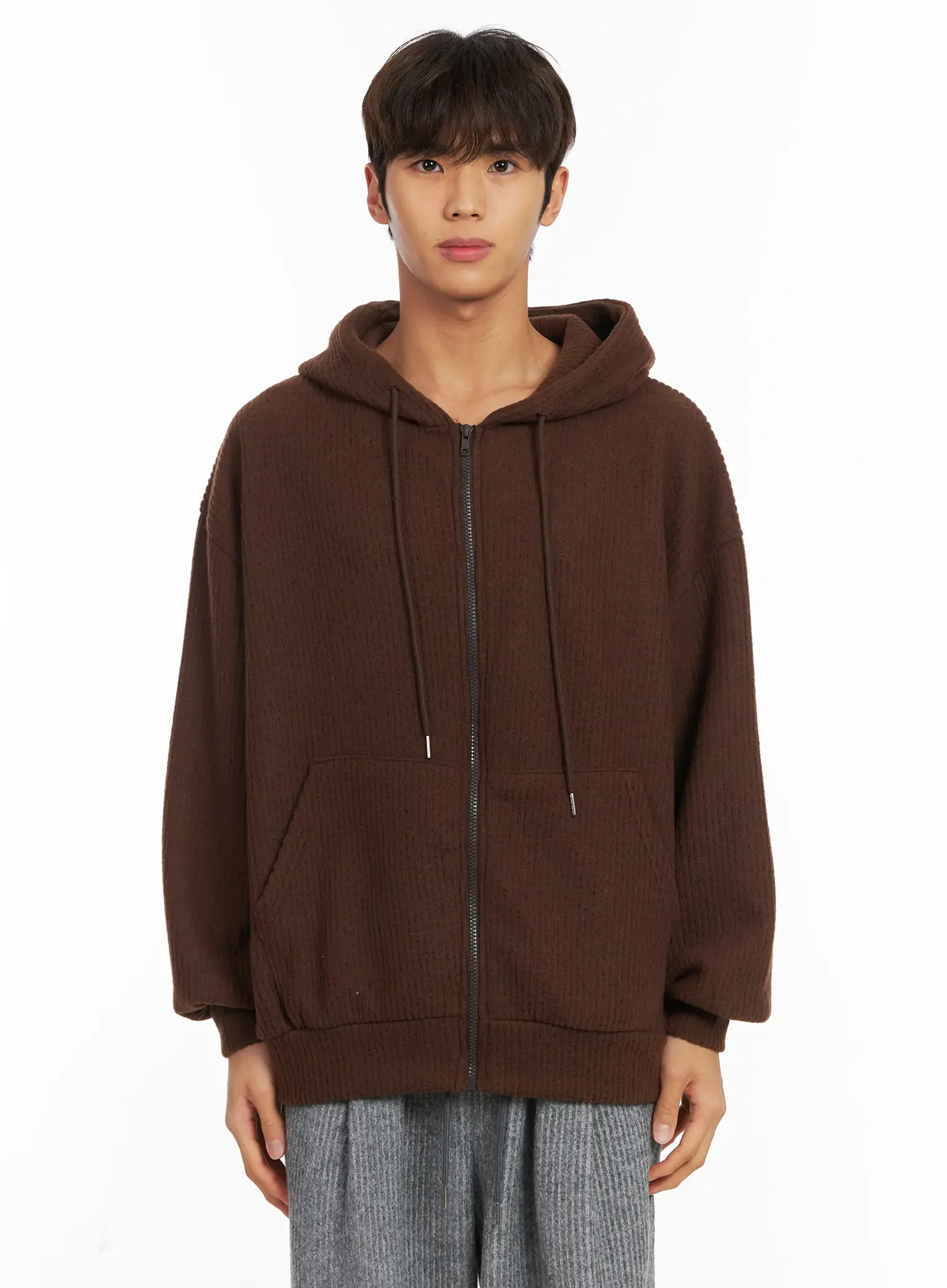 Men's Ribbed Zip-Up Hoodie ID511 - Image 13