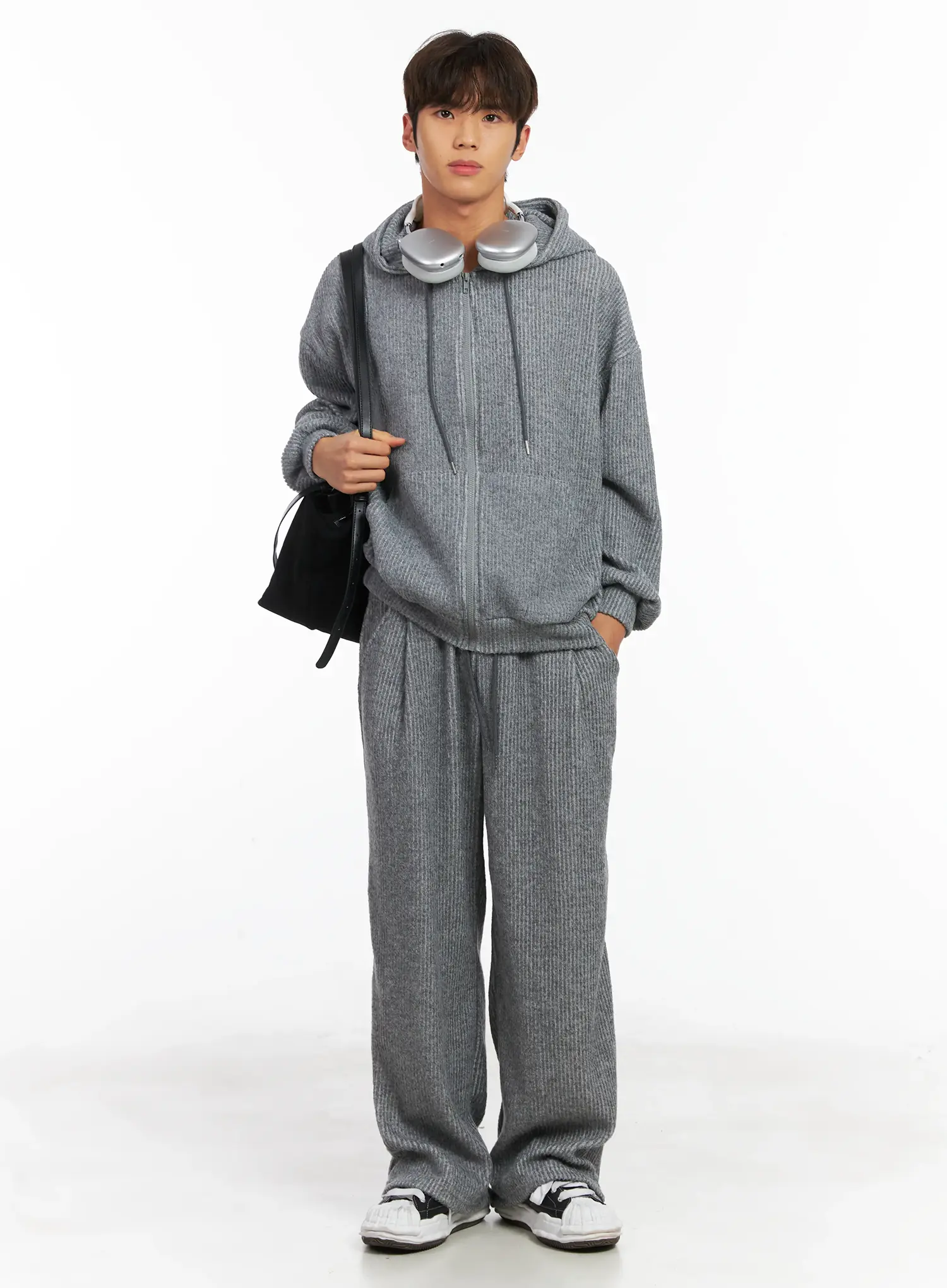Men's Ribbed Zip-Up Hoodie ID511 - Image 9
