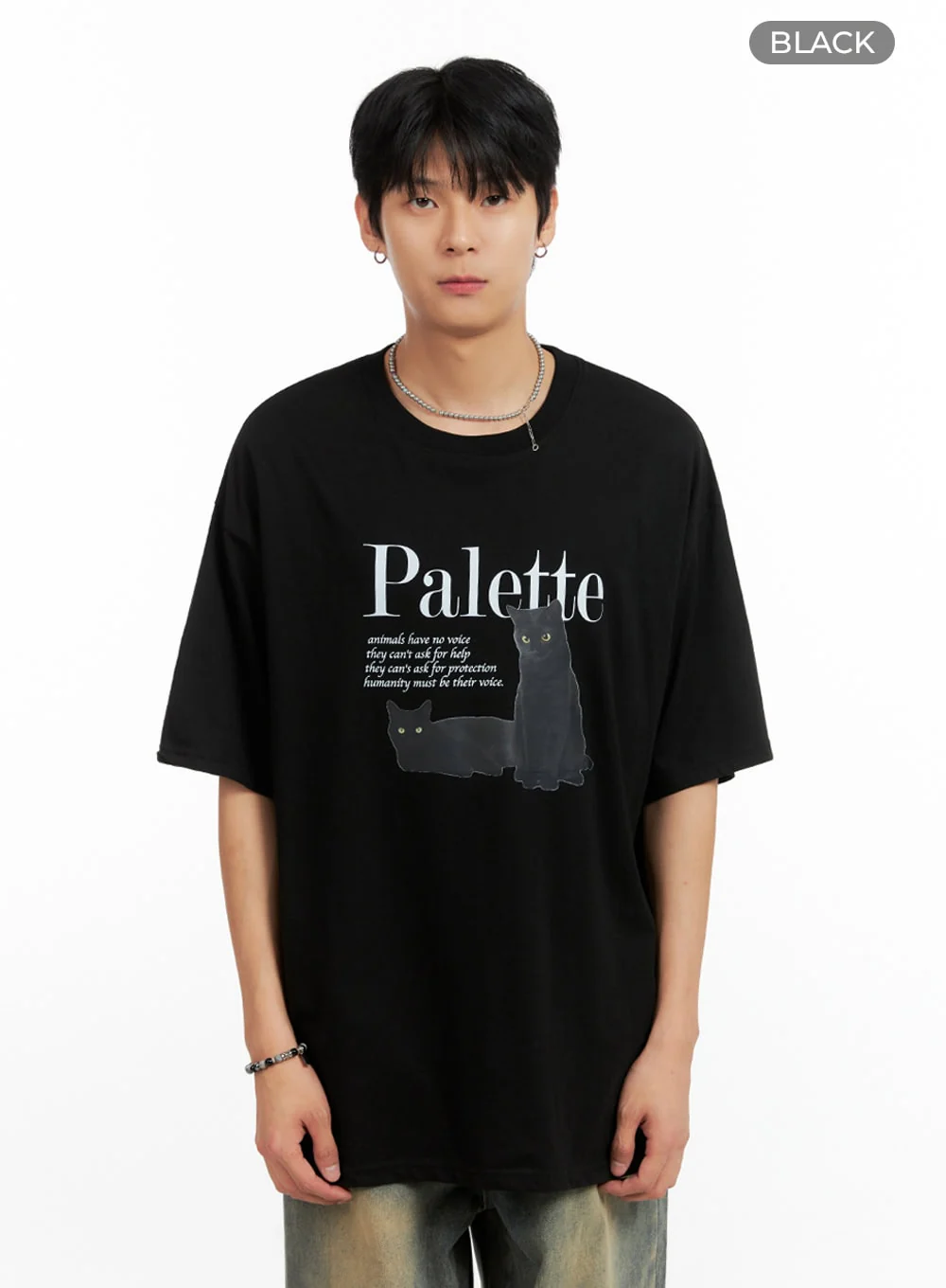 Men's Round Neck Graphic T-Shirt (Black) IG402 - Image 9