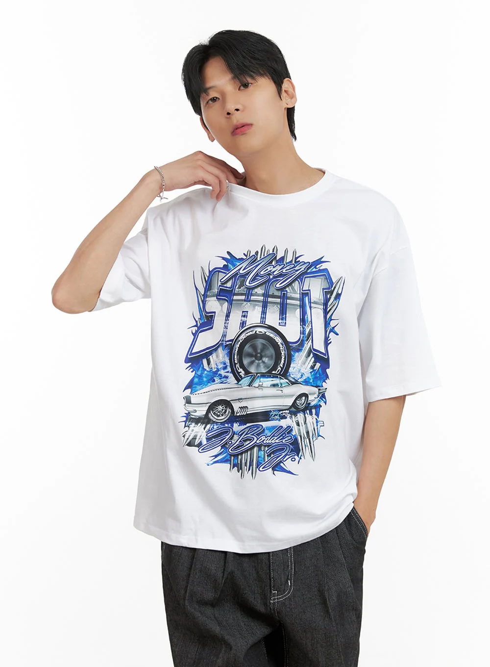 Men's Round Neck Graphic T-Shirt IL404