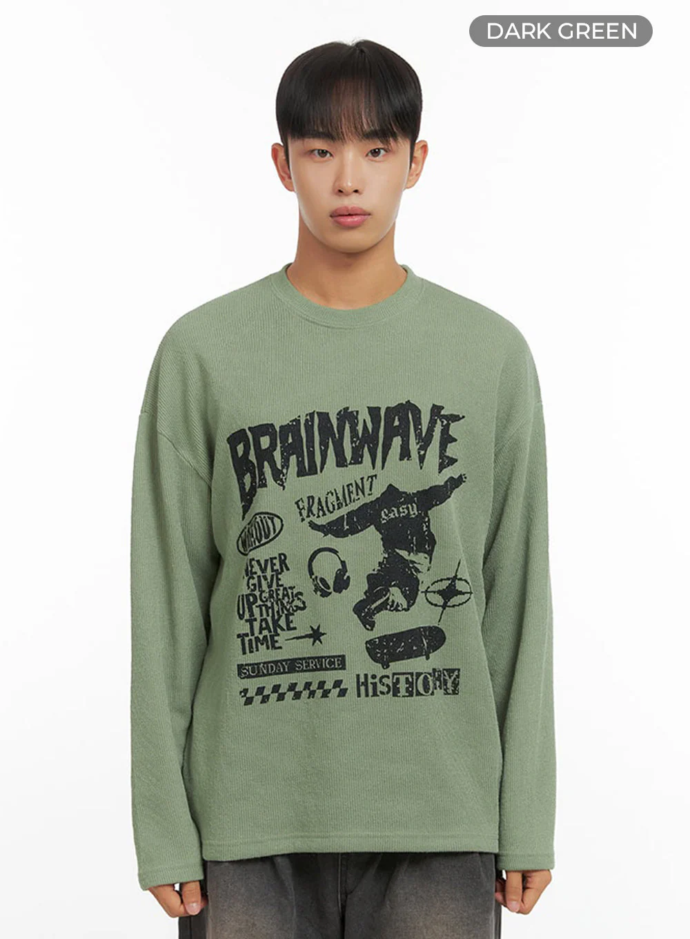 Men's Round Neck Graphic Top IO420 - Image 10