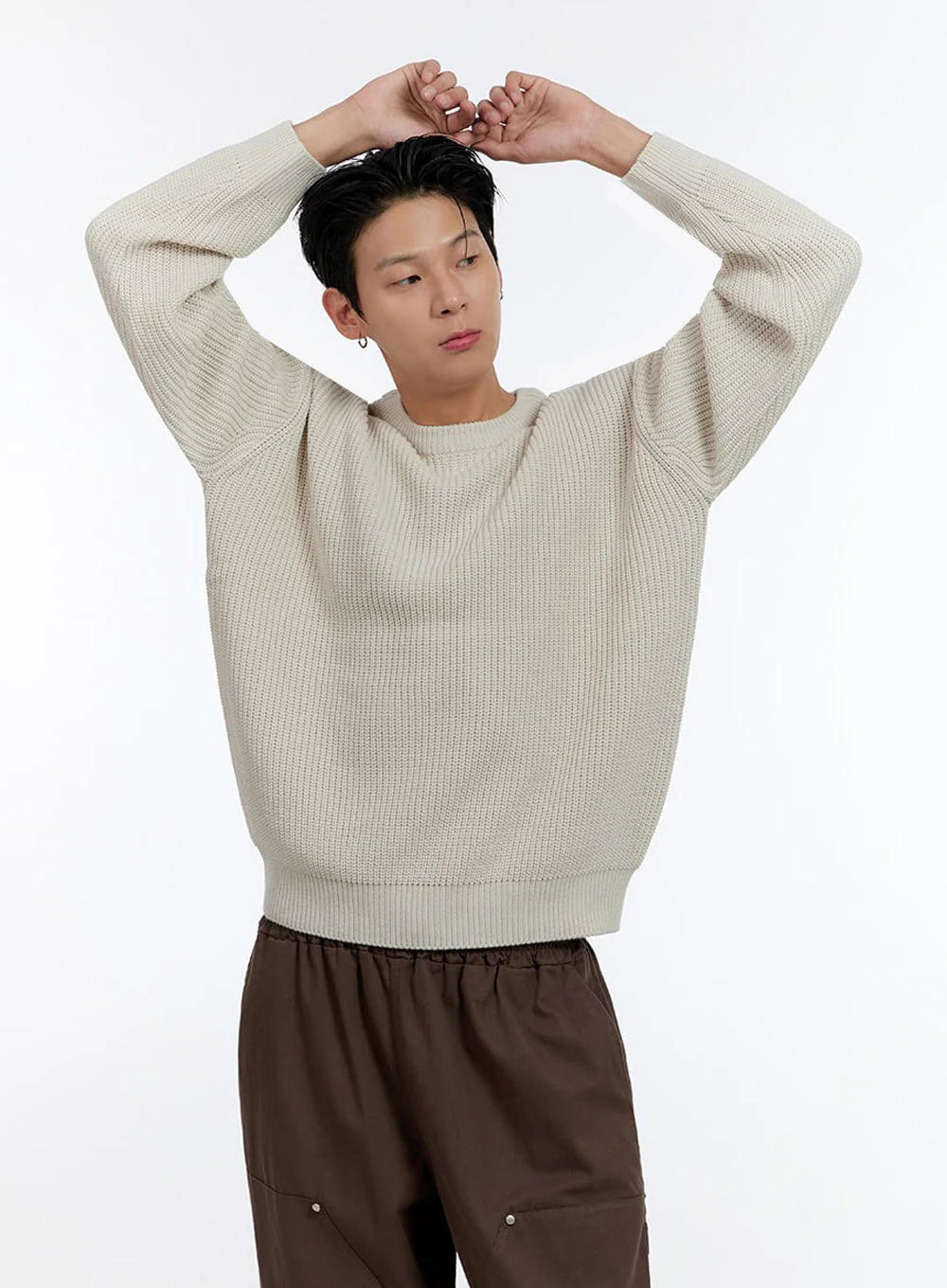 Men's Round Neck Knit Sweater IO428 - Image 3