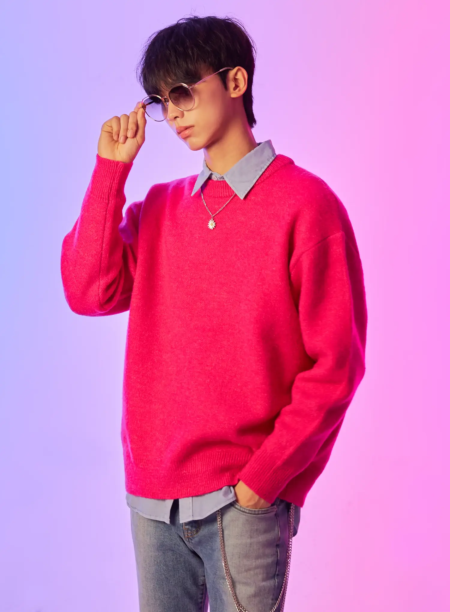 Men's Round Neck Sweater IO528 - Image 13