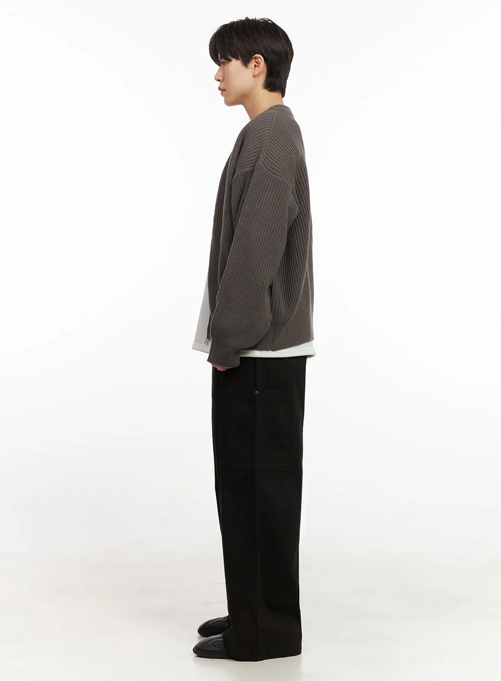 Men's Round Neck Zip-Up Sweater IJ517 - Image 8