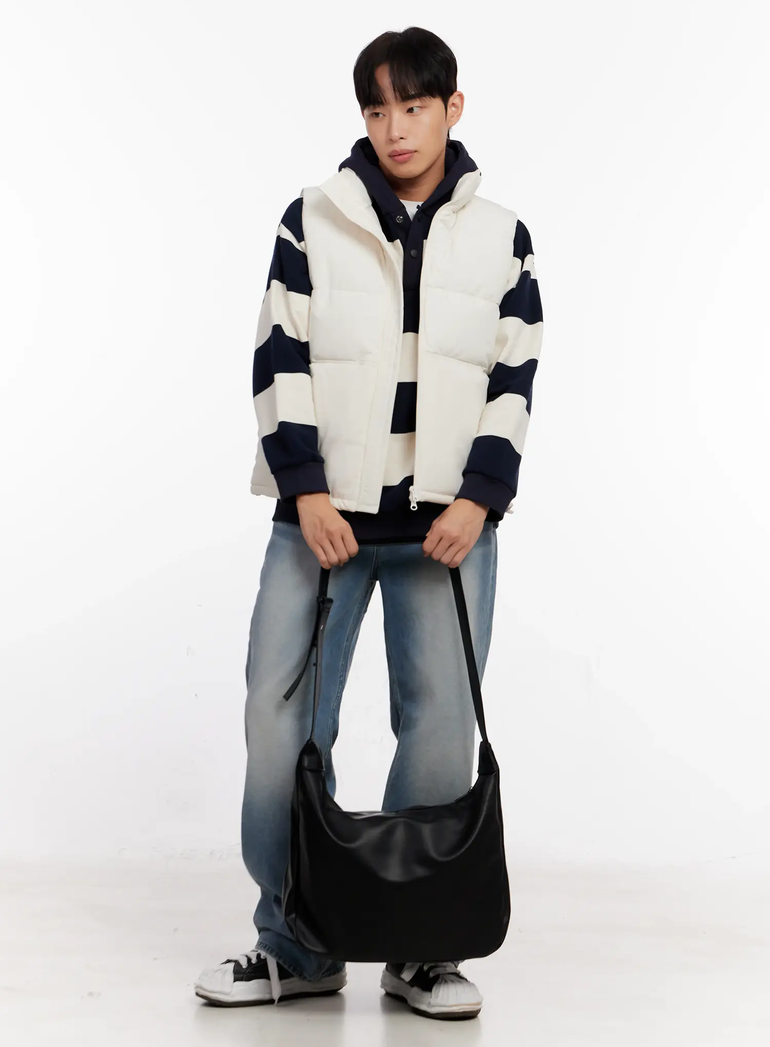 Men's Semi-Wide Denim Jeans (Light Blue) IO523 - Image 10
