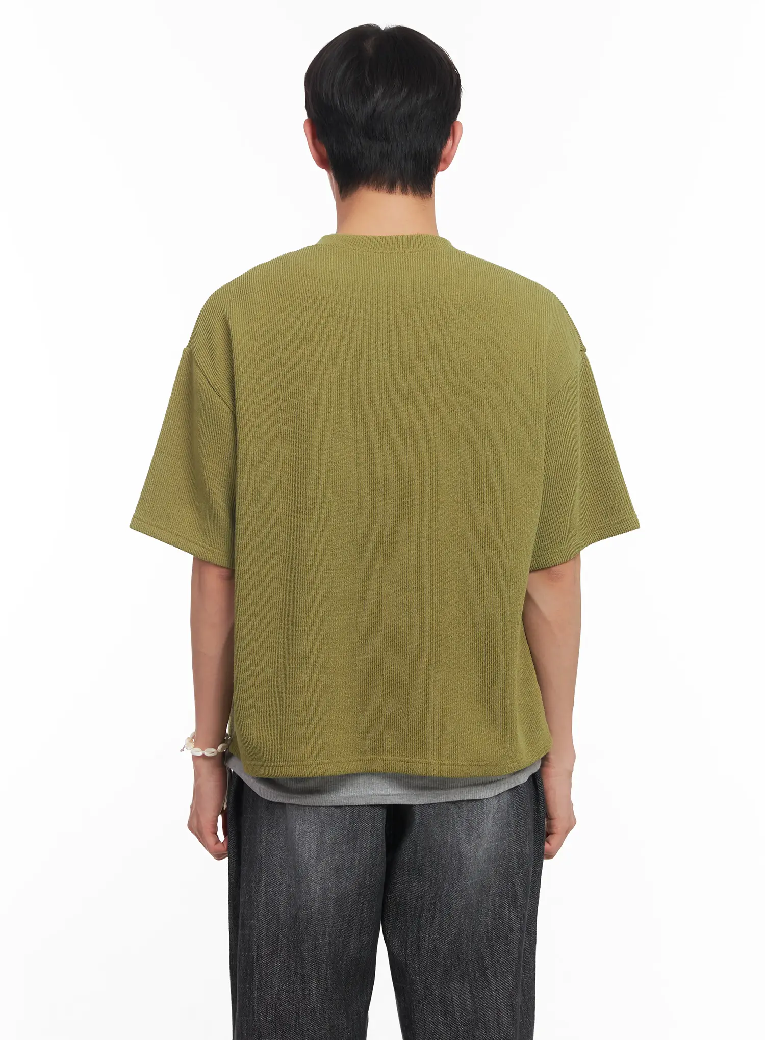 Men's Short-Sleeve Buttoned Sweater IU518 - Image 5