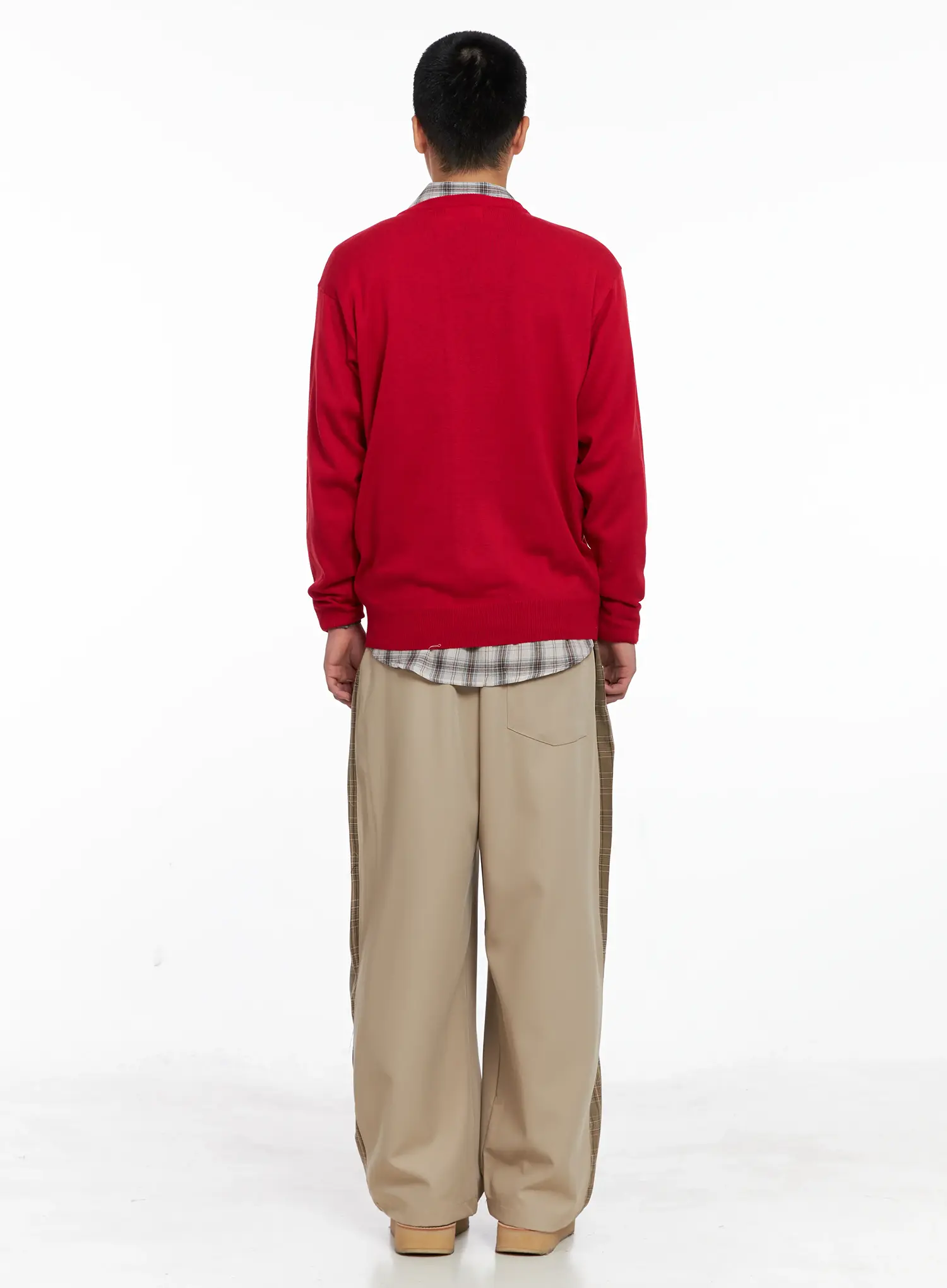 Men's Side Plaid Drawstring Pants IG529 - Image 10
