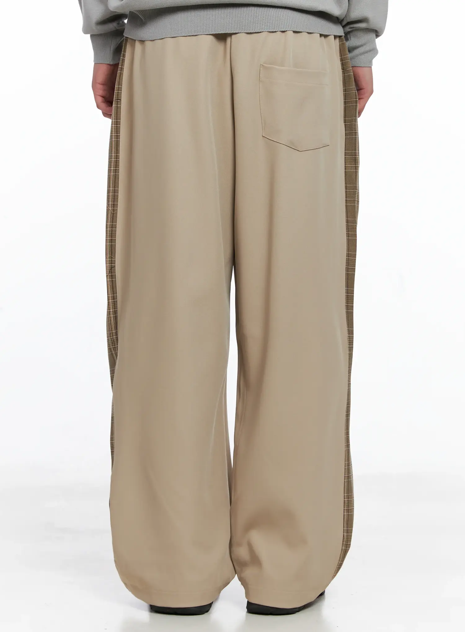 Men's Side Plaid Drawstring Pants IG529 - Image 9