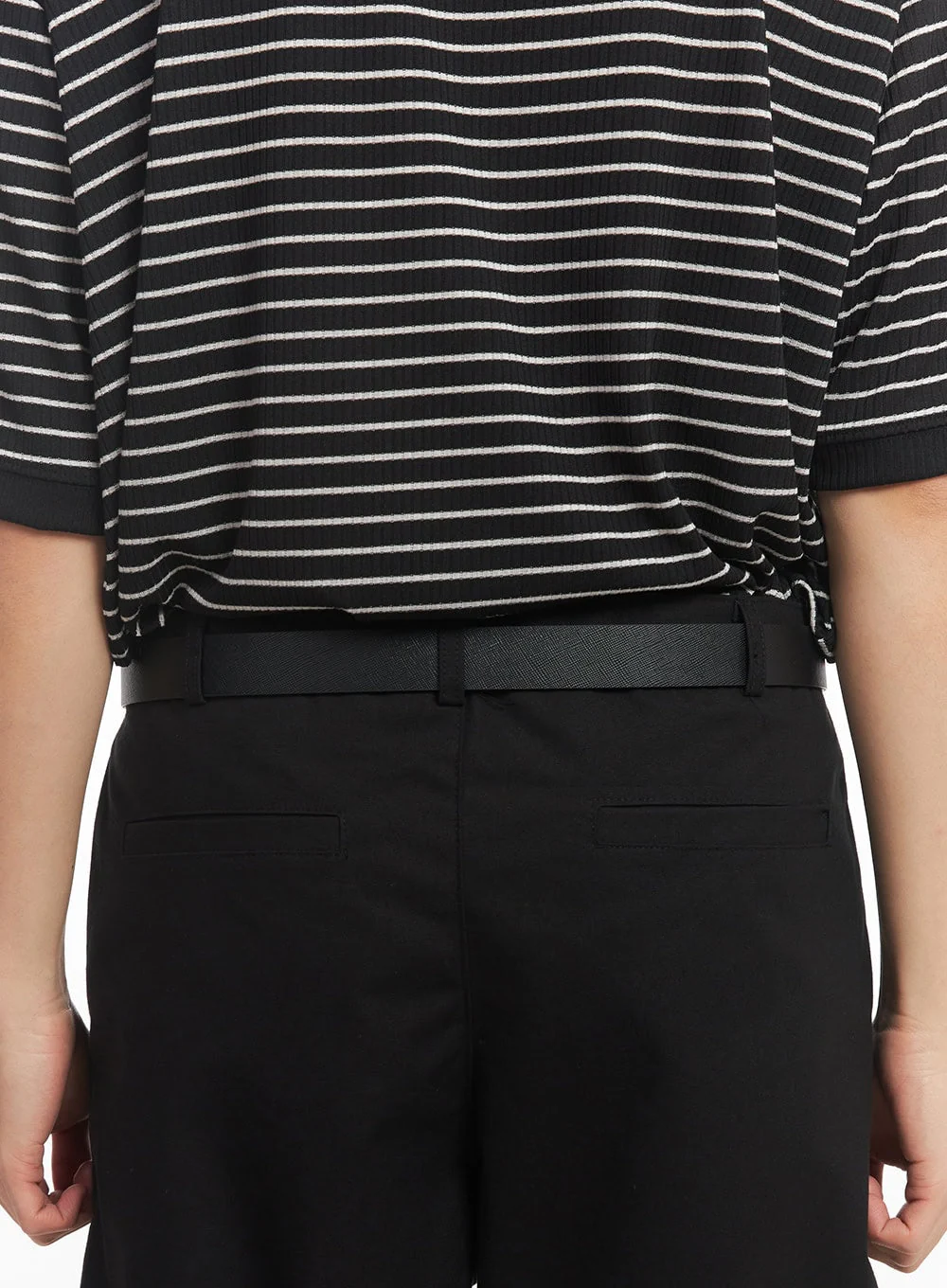 Men's Sleek Black Belt IA518 - Image 7