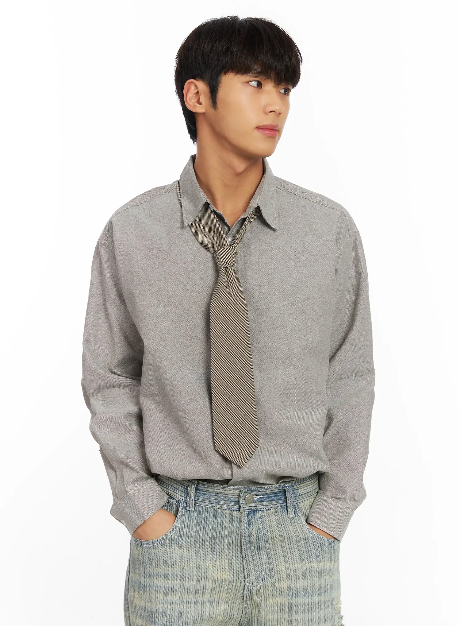 Men's Small Check Tie IF504 - Image 3