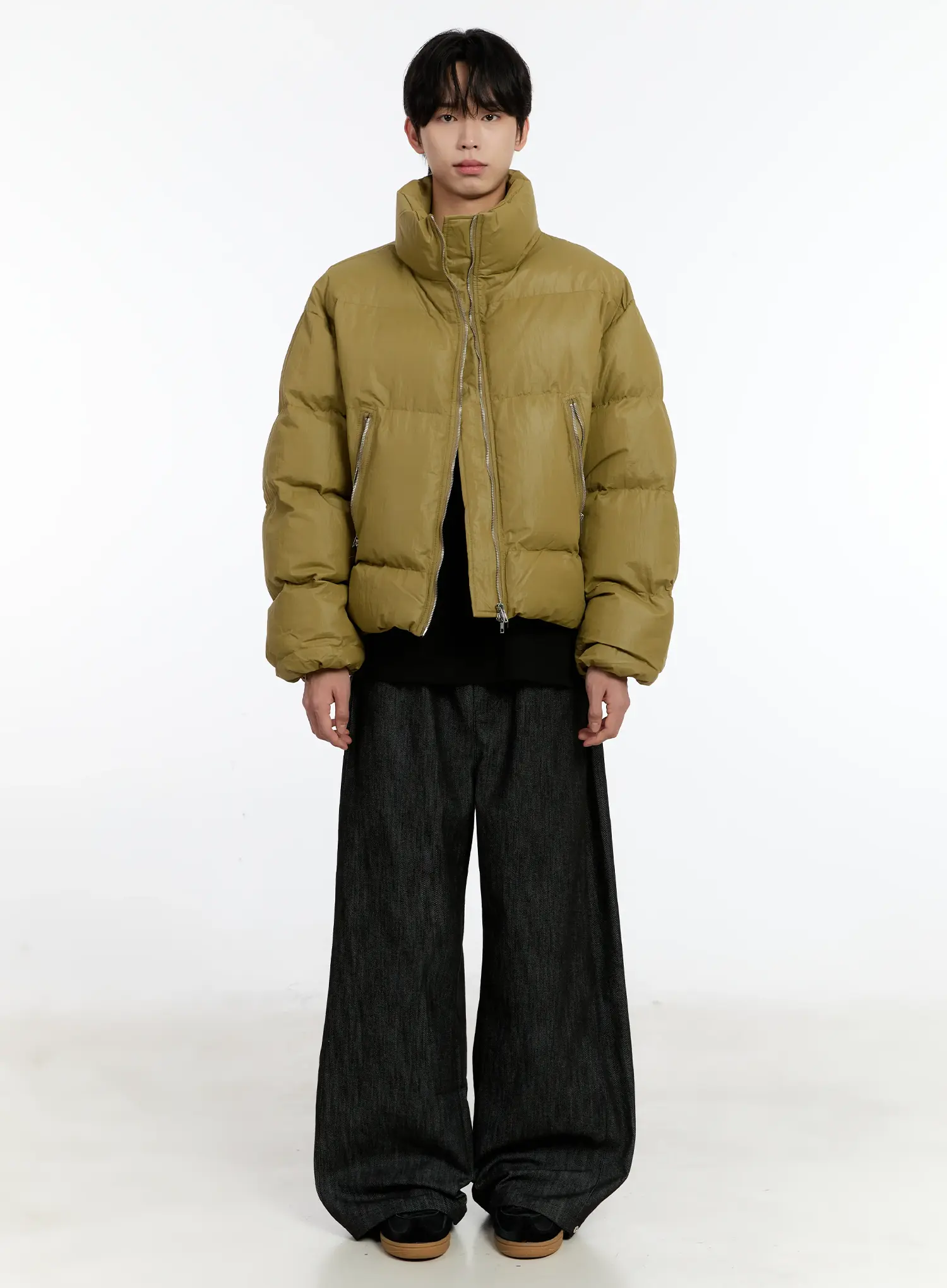 Men's Snap Button Wide-Leg Jeans ID502 - Image 4
