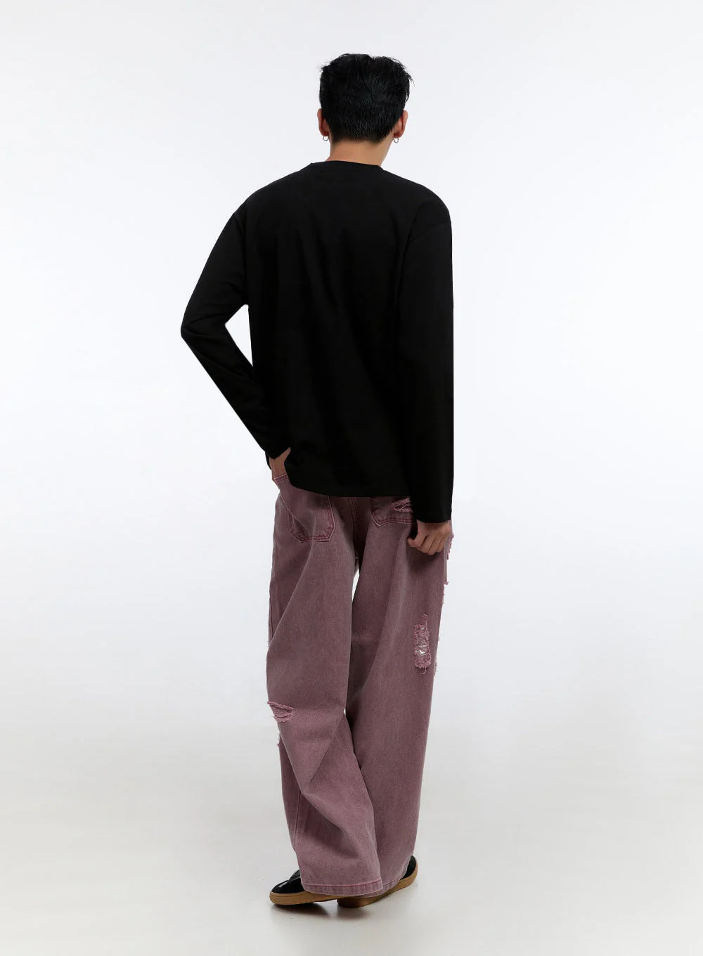 Men's Soft Round Neck Long Sleeve T-Shirt IO428 - Image 10