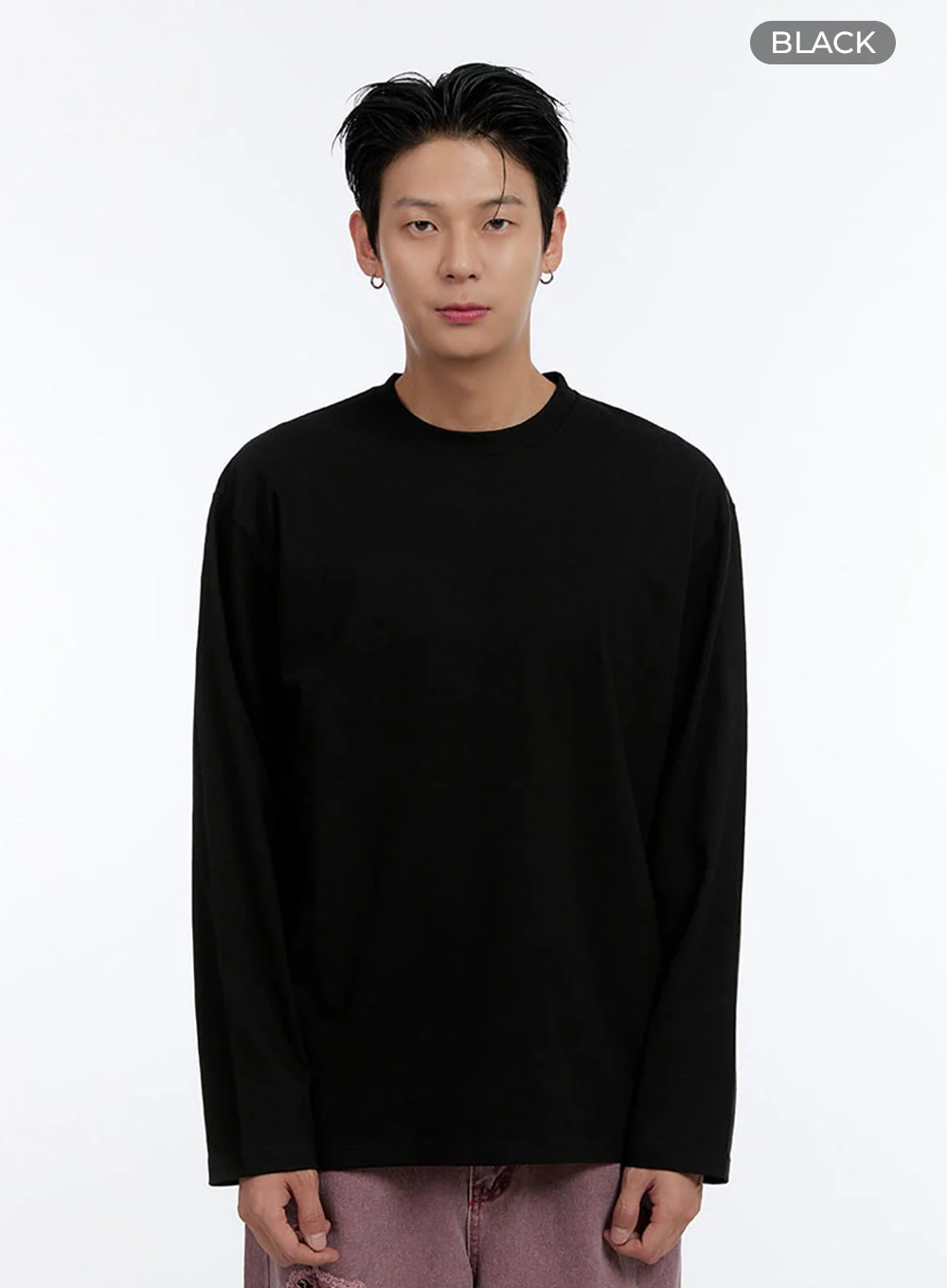Men's Soft Round Neck Long Sleeve T-Shirt IO428 - Image 12