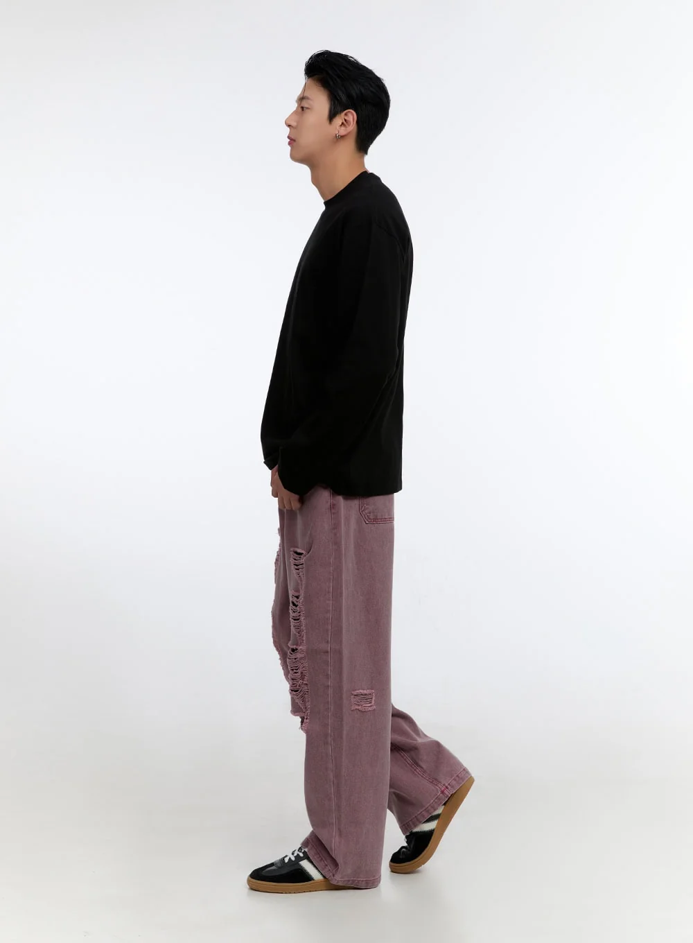 Men's Soft Round Neck Long Sleeve T-Shirt IO428 - Image 9