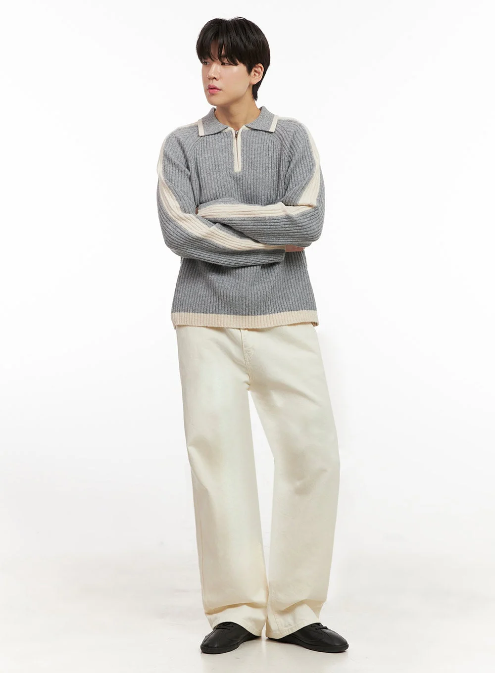 Men's Soft Touch Collared Sweater IJ517 - Image 2