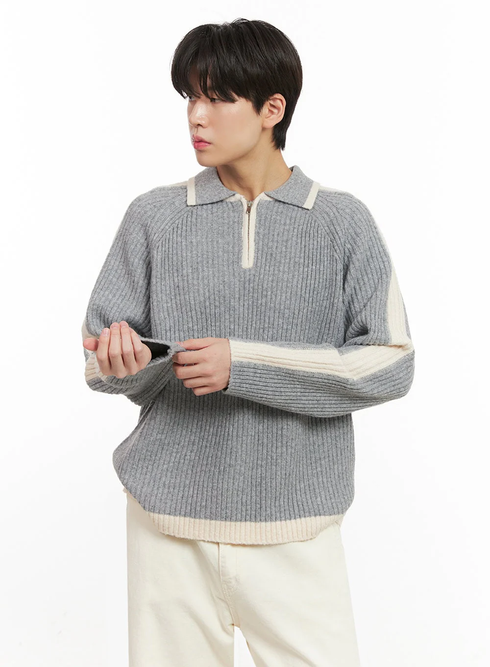 Men's Soft Touch Collared Sweater IJ517 - Image 4