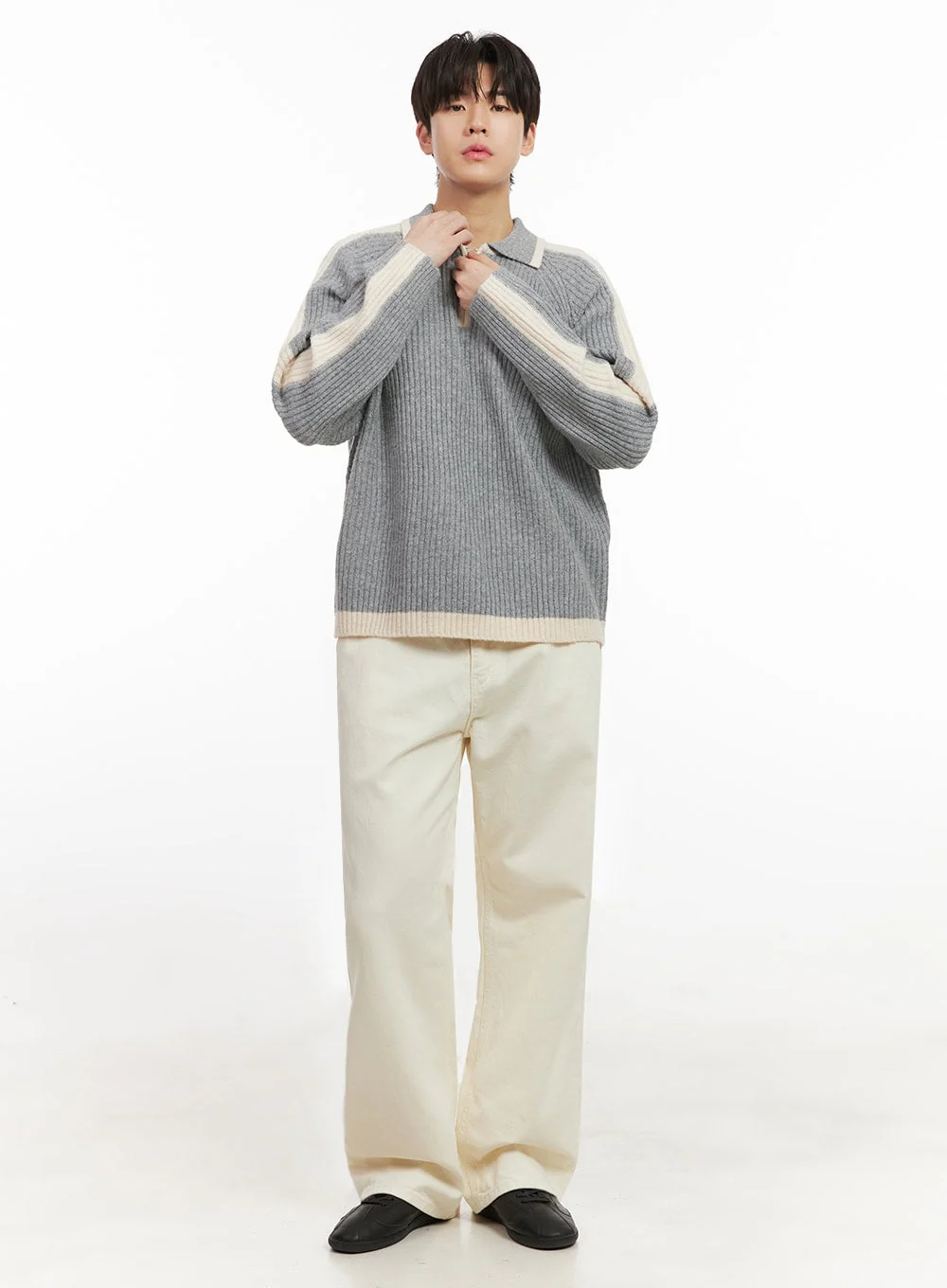 Men's Soft Touch Collared Sweater IJ517 - Image 6