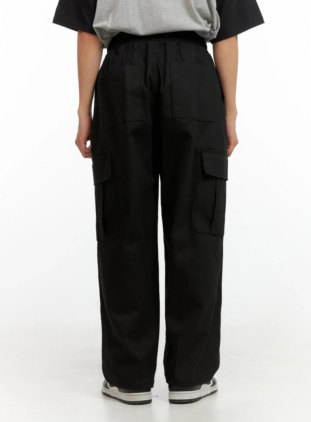 Men's Solid Cargo Pants (Black) IU412 - Image 6
