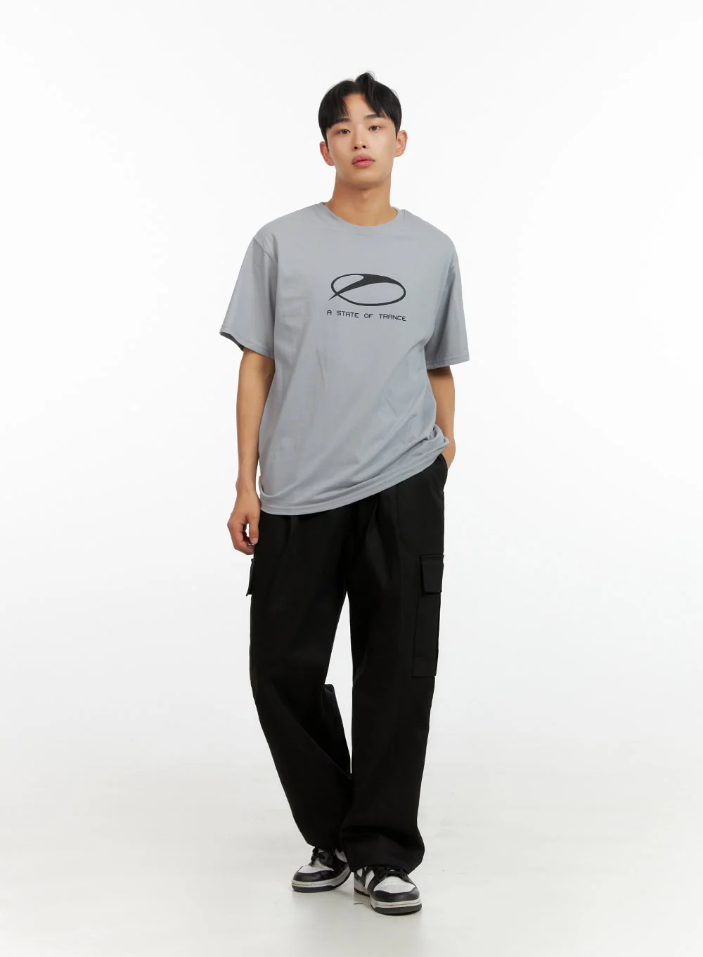 Men's Solid Cargo Pants (Black) IU412 - Image 8