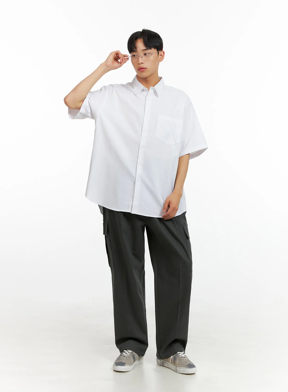 Men's Solid Cargo Pants (Dark Gray) IU414 - Image 3