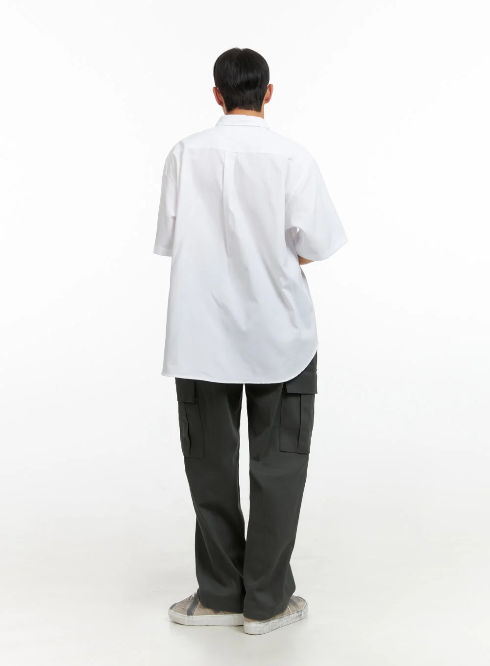 Men's Solid Cargo Pants (Dark Gray) IU414 - Image 8