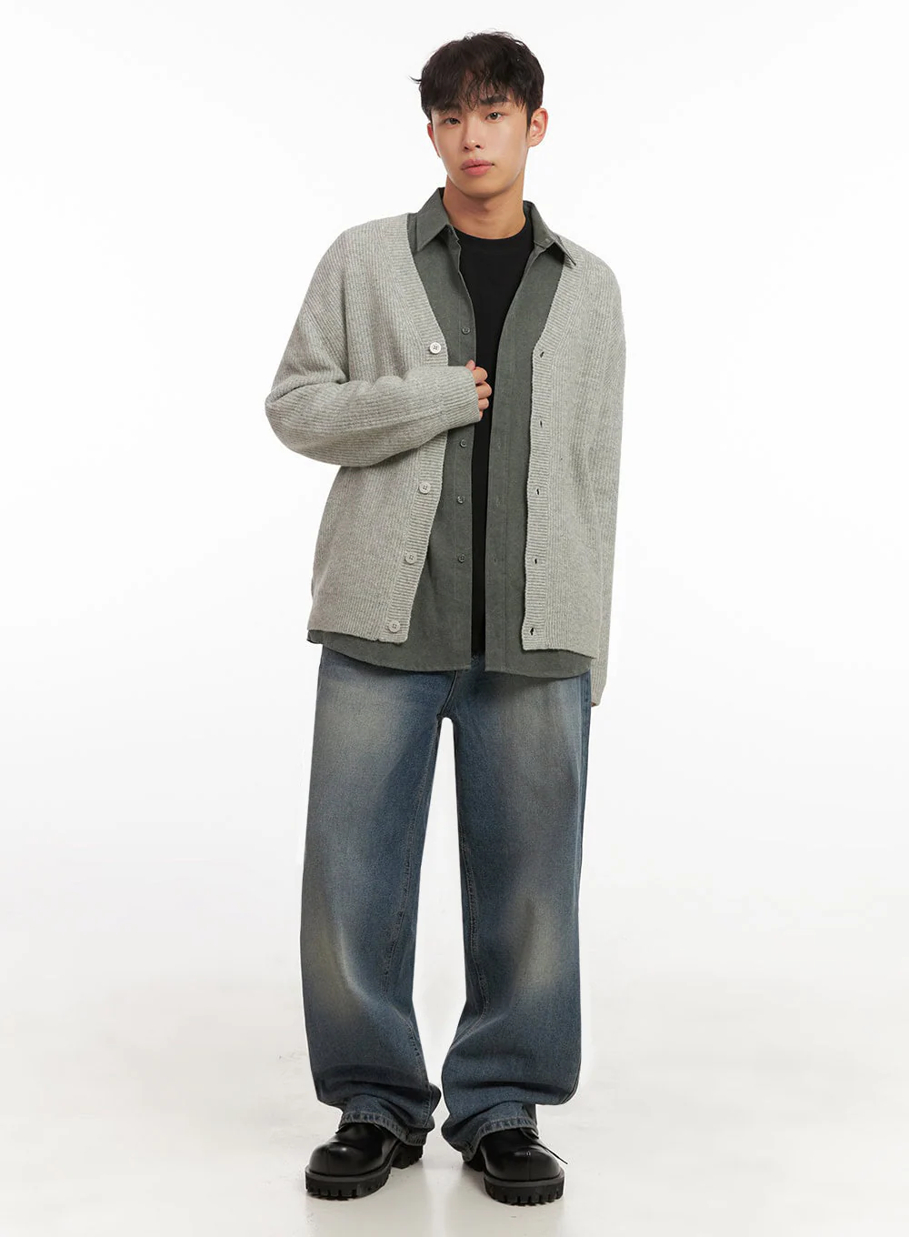 Men's Solid Long Sleeve Tee ID427 - Image 10