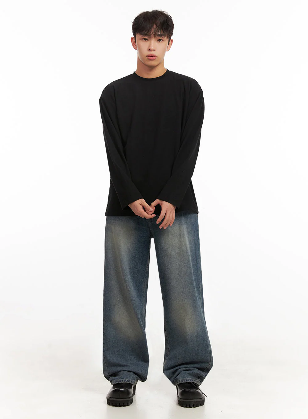 Men's Solid Long Sleeve Tee ID427 - Image 2