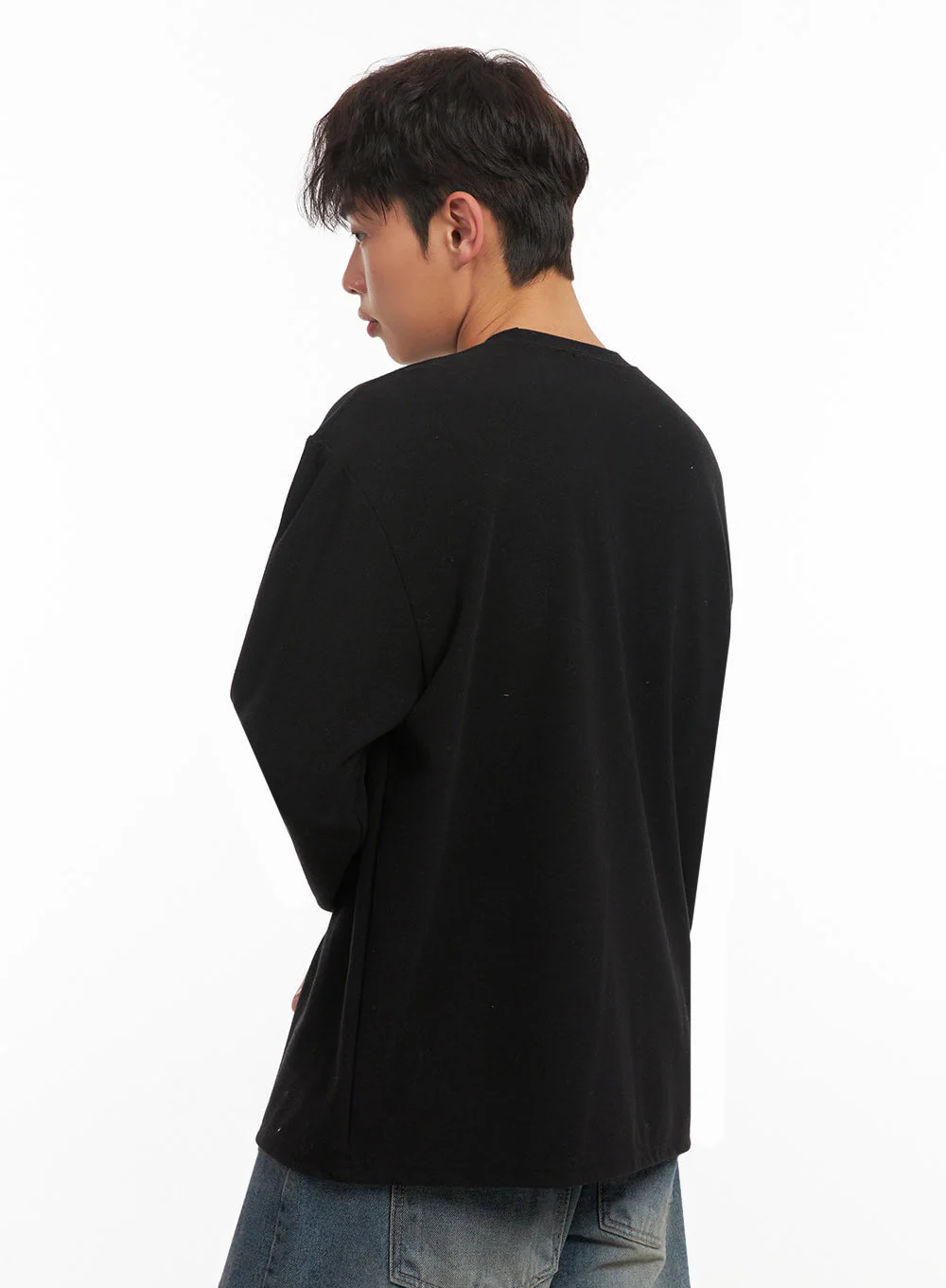 Men's Solid Long Sleeve Tee ID427 - Image 5
