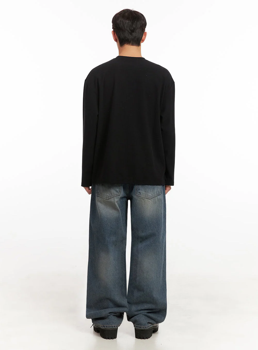 Men's Solid Long Sleeve Tee ID427 - Image 9