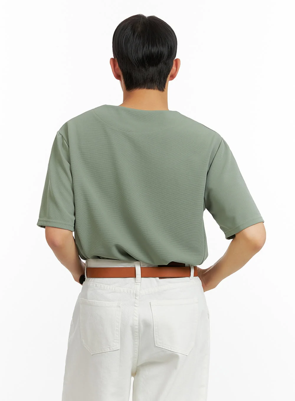 Men's Solid V-Neck T-Shirt IU414 - Image 5