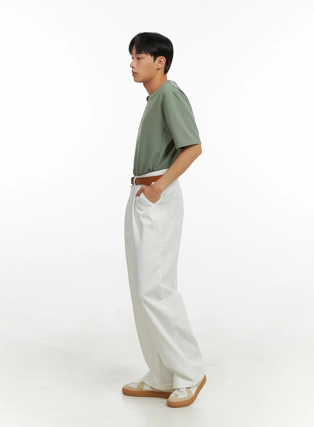 Men's Solid V-Neck T-Shirt IU414 - Image 6