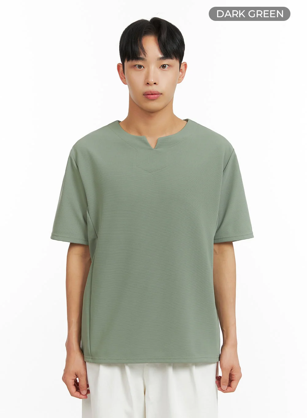 Men's Solid V-Neck T-Shirt IU414 - Image 8