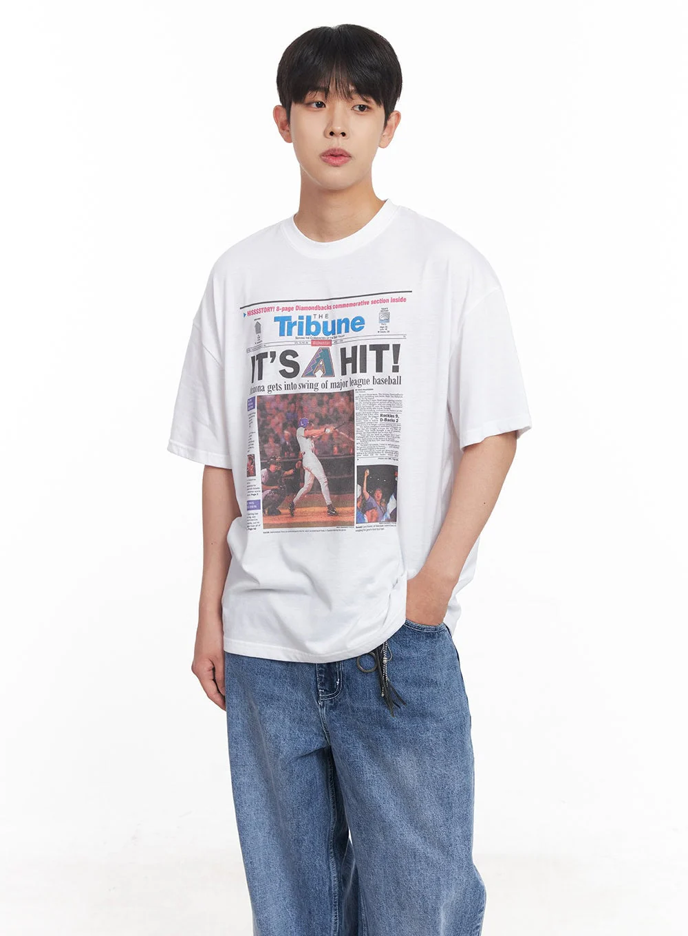 Men's Sport Graphic Oversized T-Shirt IY522 - Image 3