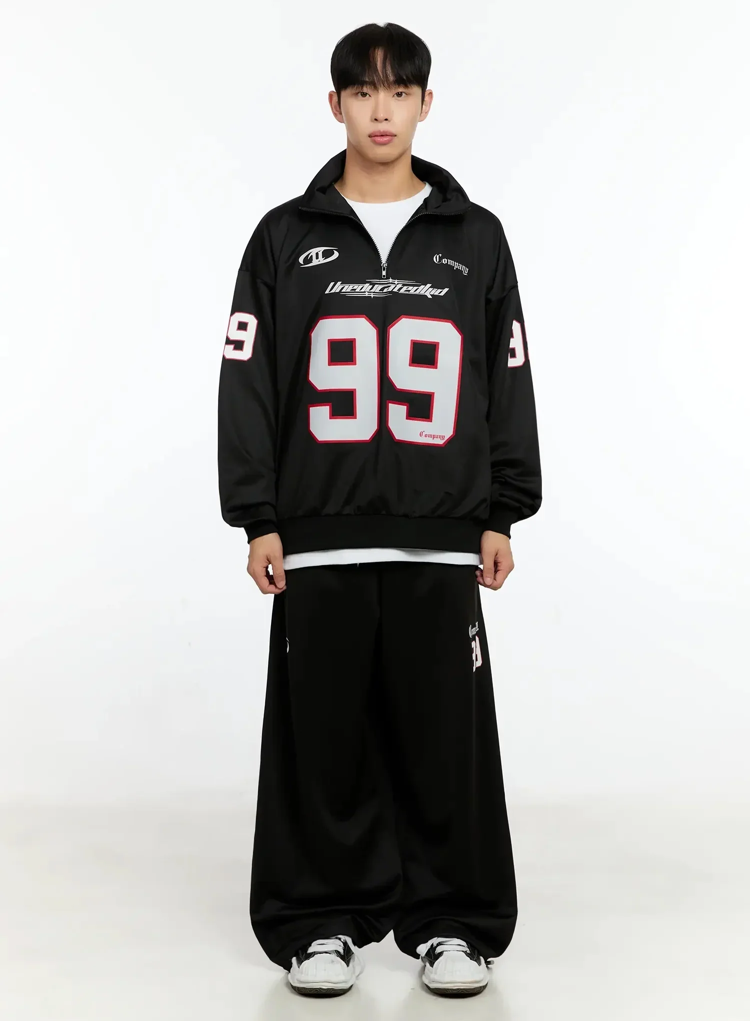 Men's Sports Graphic Wide Pants IN525 - Image 12