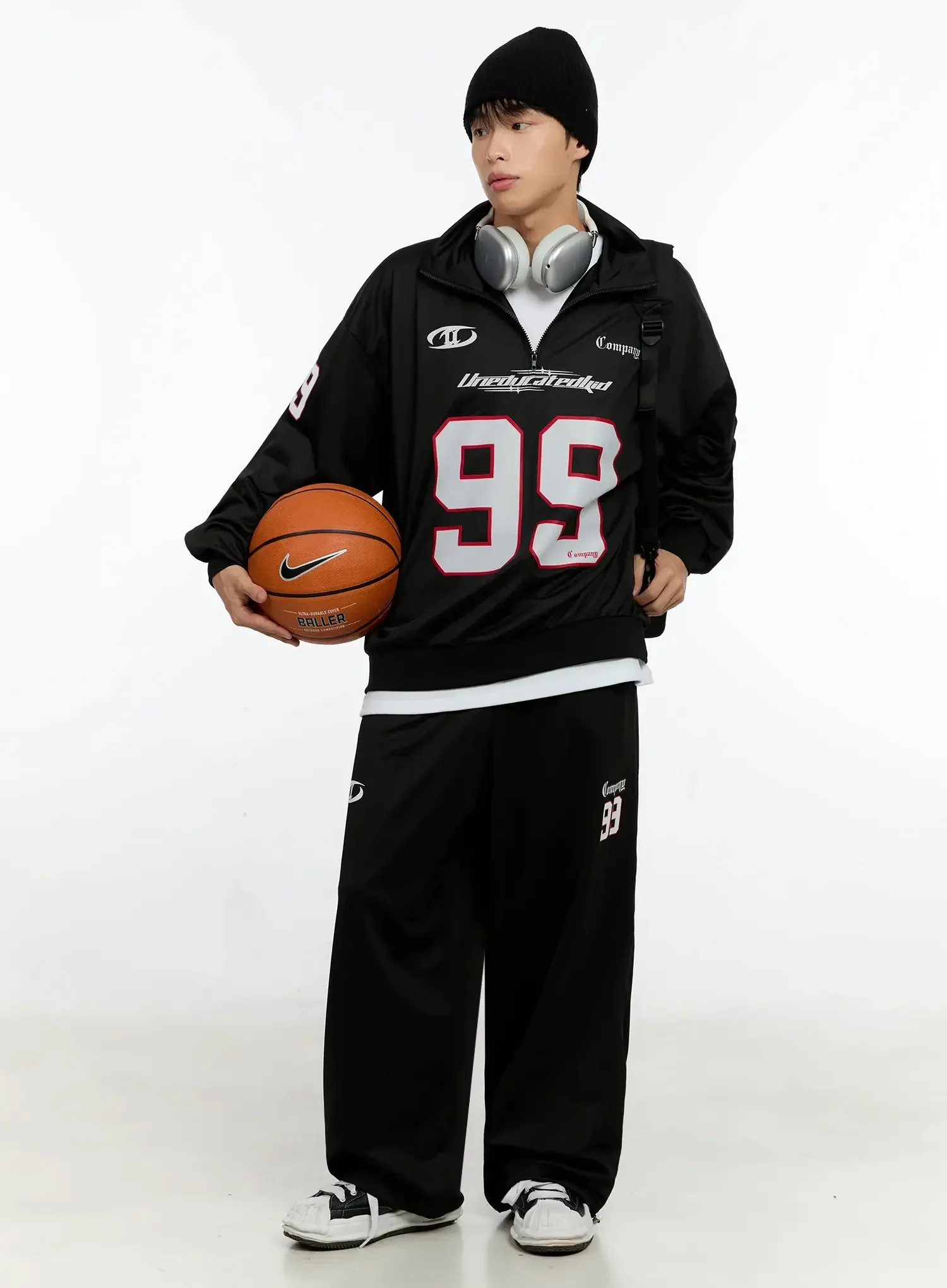 Men's Sports Graphic Wide Pants IN525 - Image 3