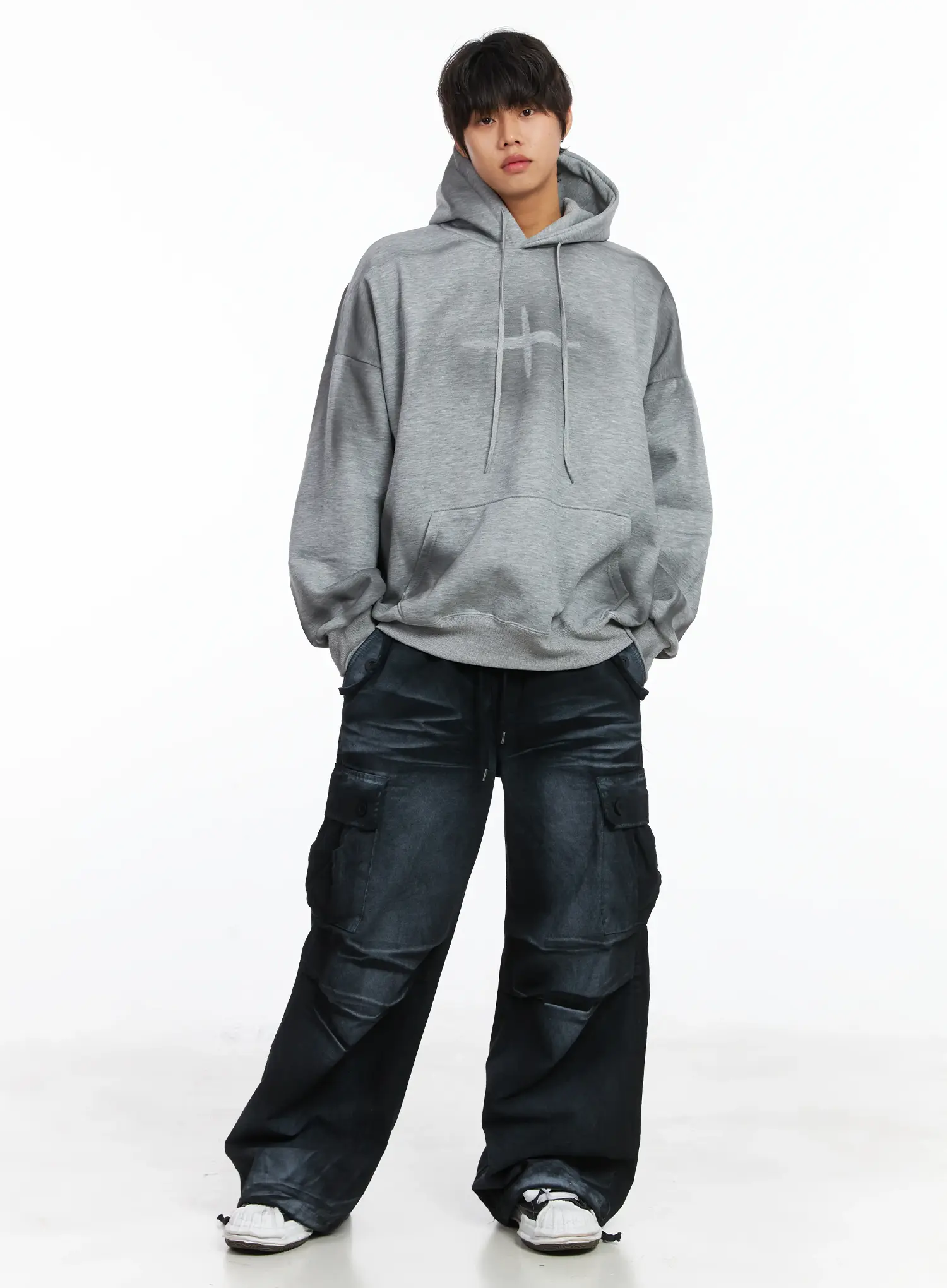 Men's Spray Graphic Fleece-Lined Hoodie IJ512 - Image 2