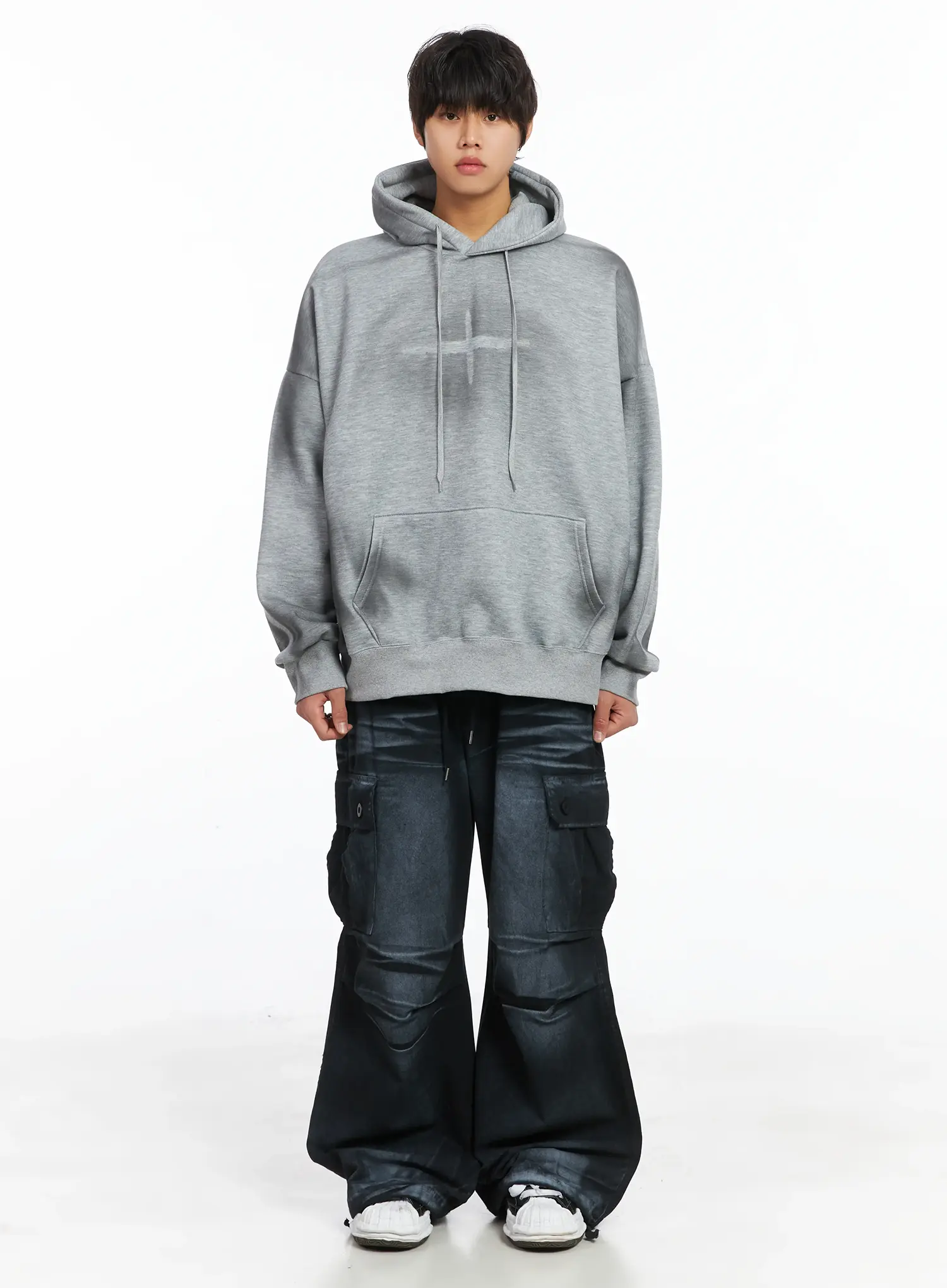 Men's Spray Graphic Fleece-Lined Hoodie IJ512 - Image 3